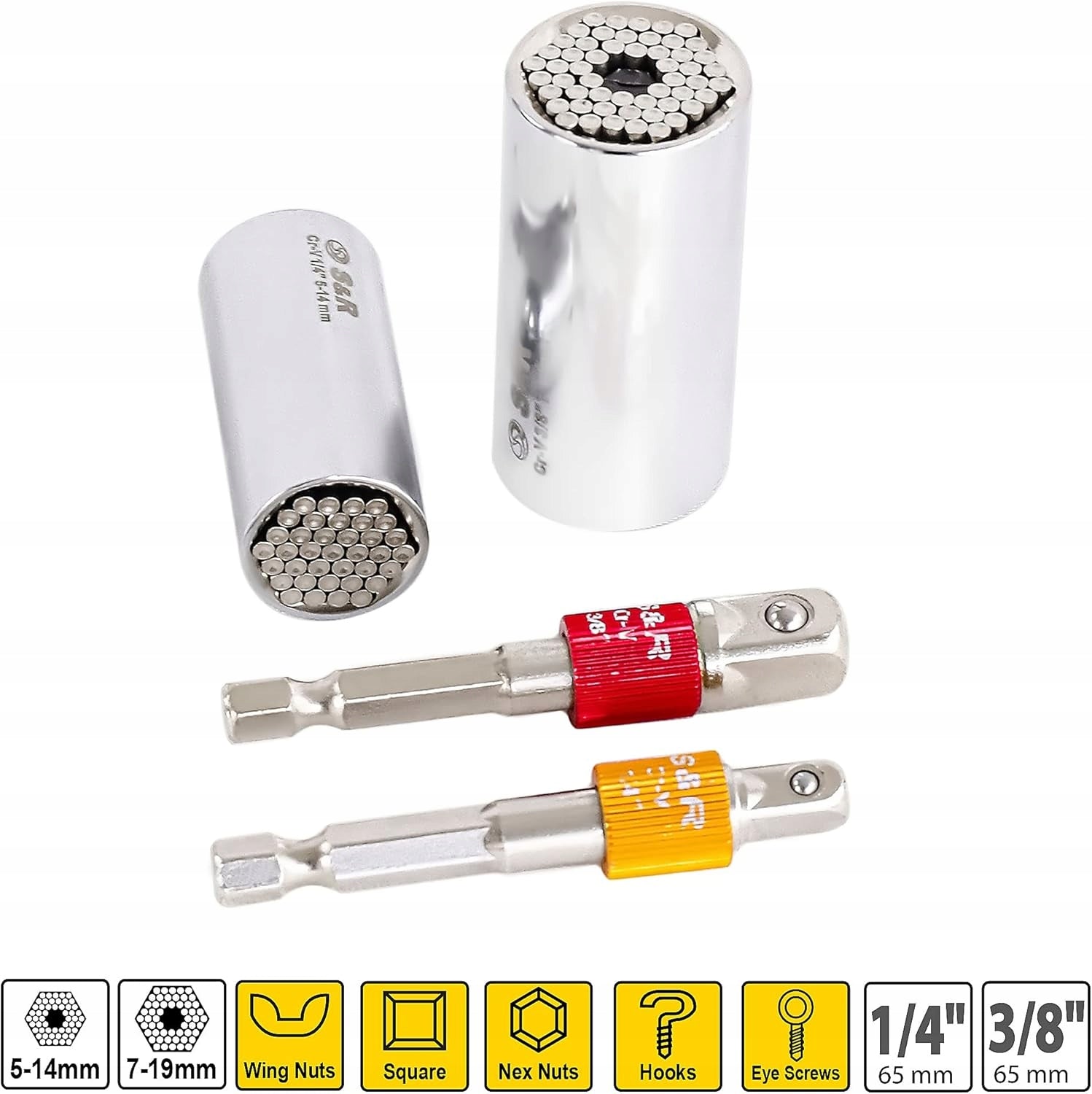 Universal cap socket wrench S&R socket wrench set adapter 2sz Packaging status original