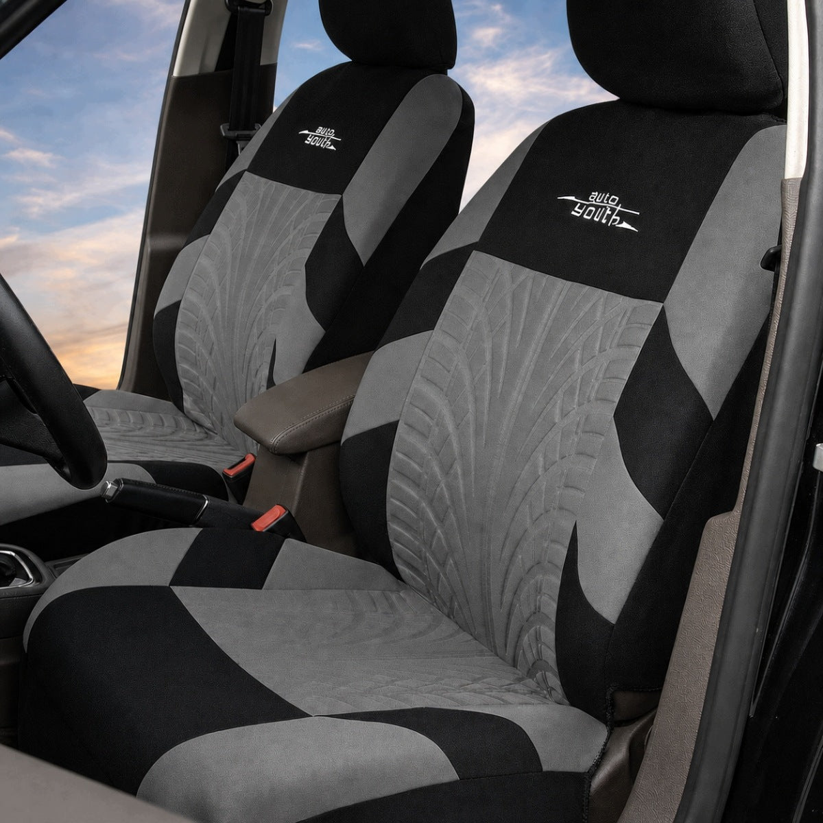 Universal car covers front, black-grey Type cover