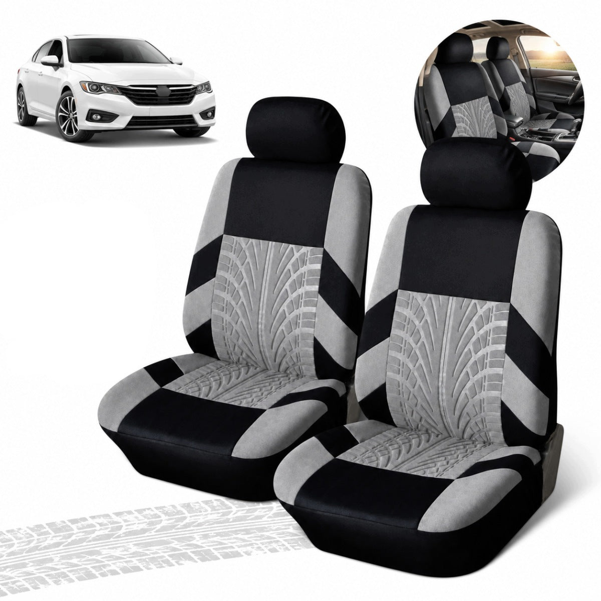 Universal car covers front, black-grey