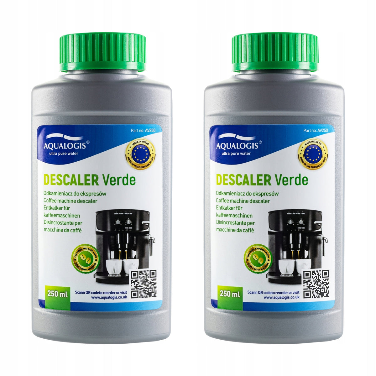 Universal descaler for espresso machine descaling liquid efficient 2 x 250ml