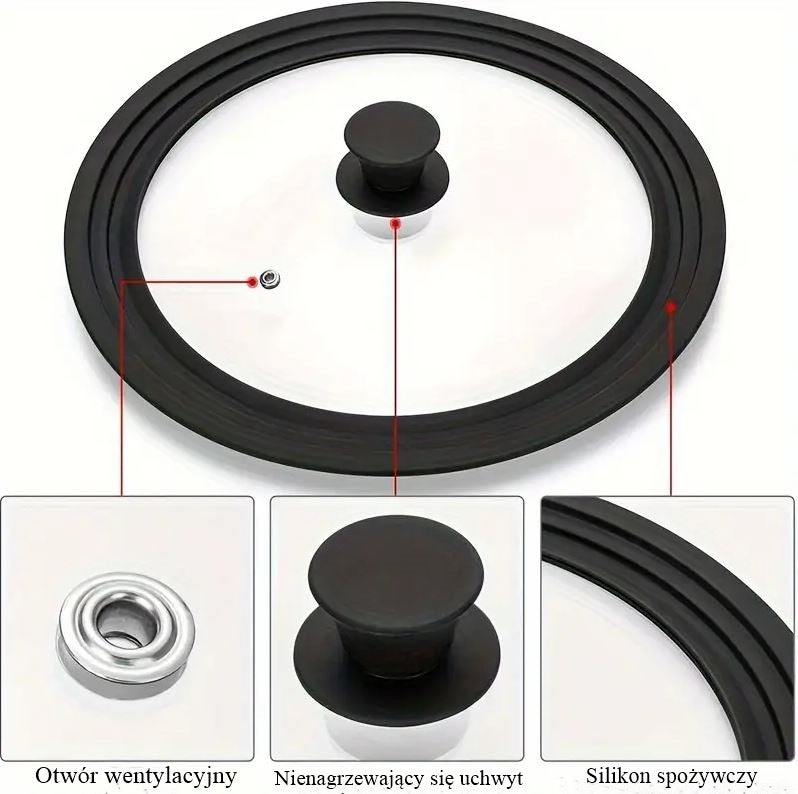 Universal lid for pots heat-resistant lid 24 26 28 cm Manufacturer code KO-9072