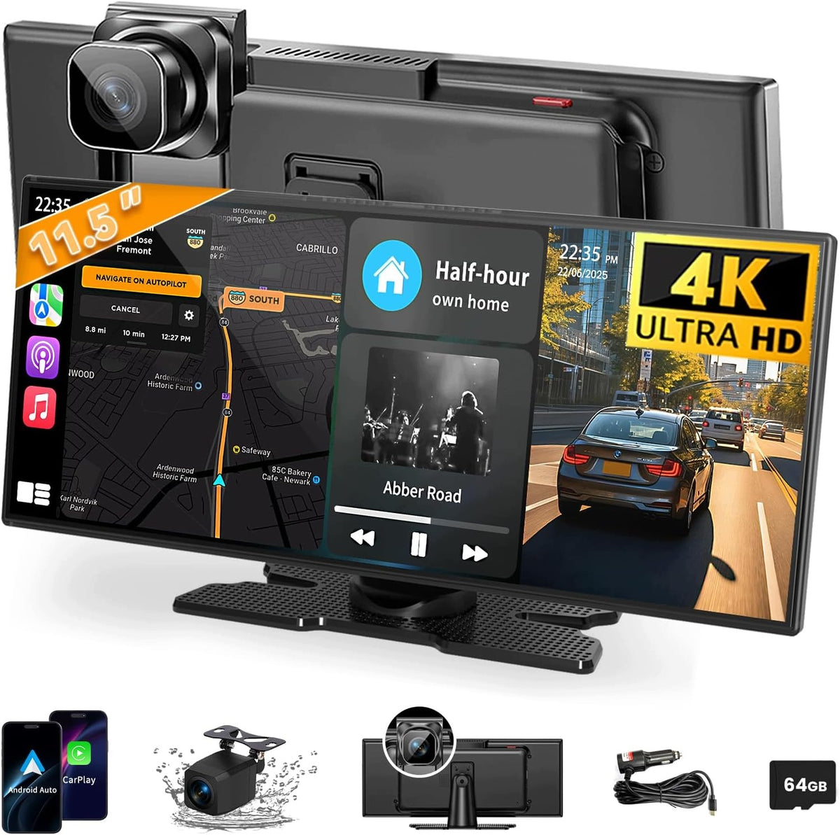 Uniwersalny ekran 11.5 "Multimedia radiowe samochodowy Carplay AndroidAuto