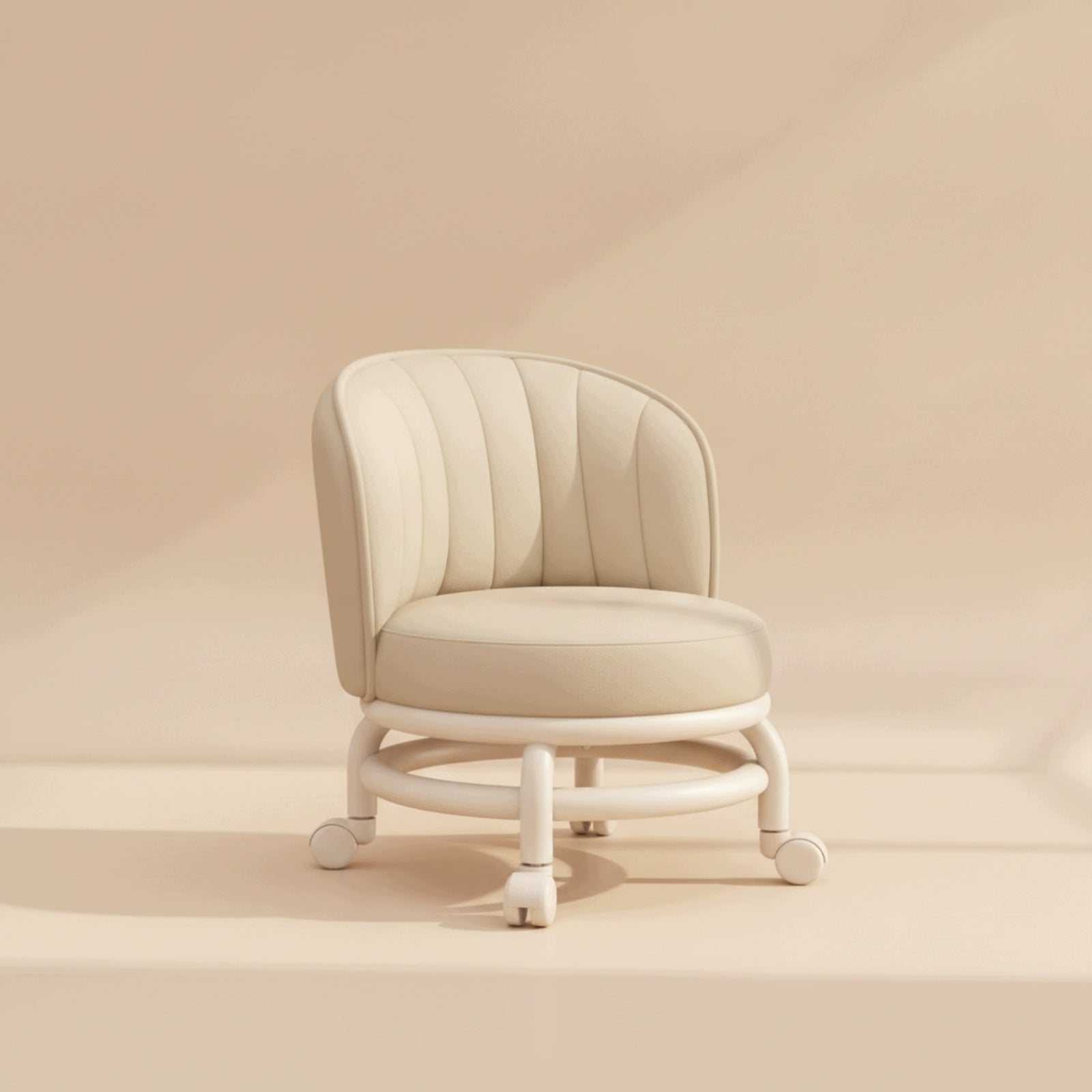 Upholstered Chair with Casters Rolling Accent Chair with Wheels Cushioned Medical device no