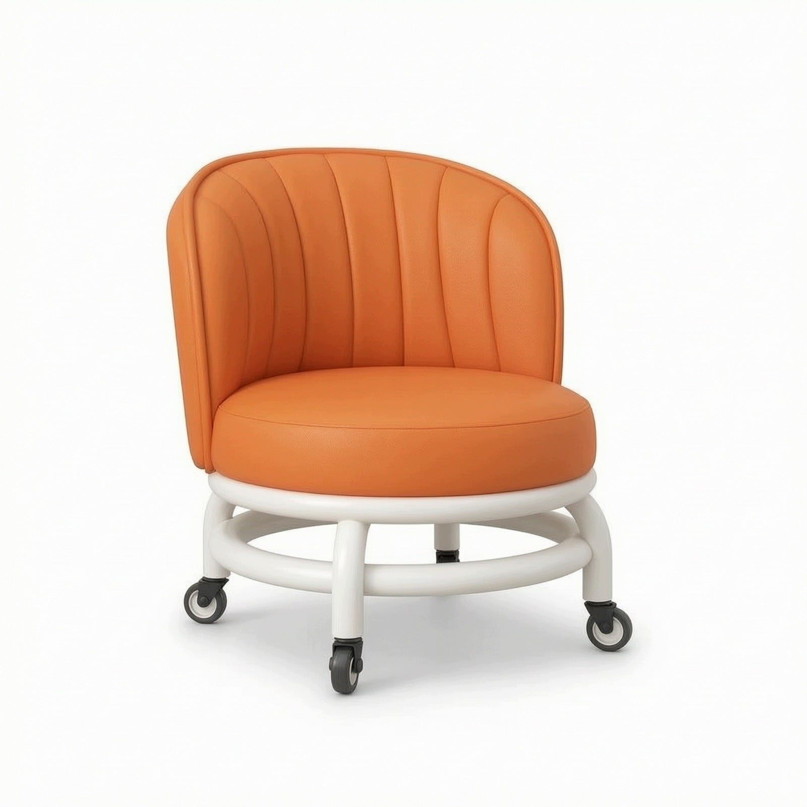 Upholstered Chair with Casters Rolling Accent Chair with Wheels Cushioned