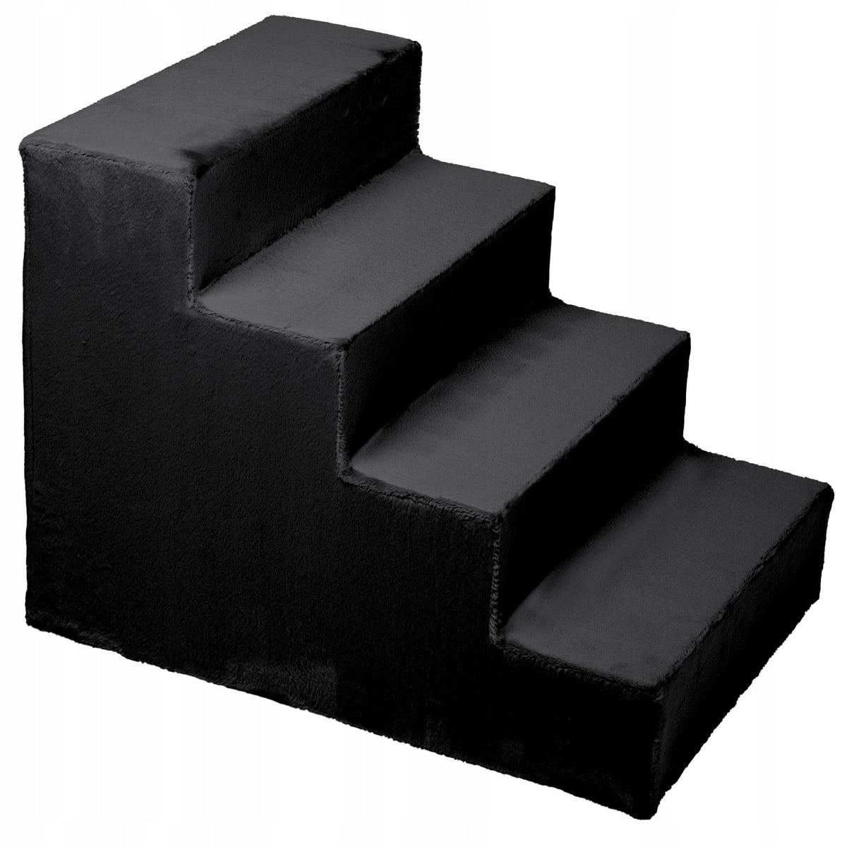 Upholstered Dog Stairs 4-Stage Black for Couch and Bed