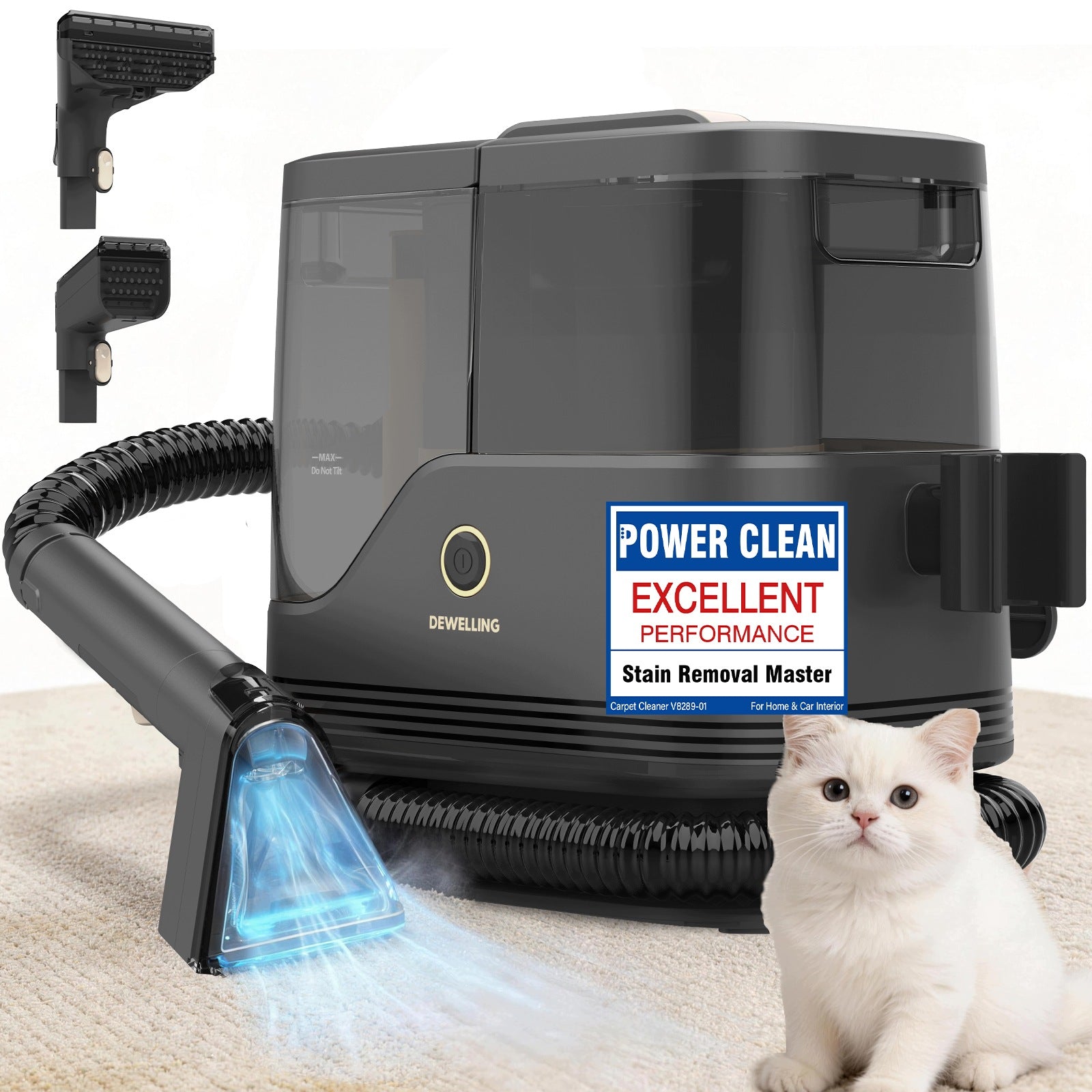 Upholstery Carpet Cleaner, 6,3m Wide Working Range, Compact design