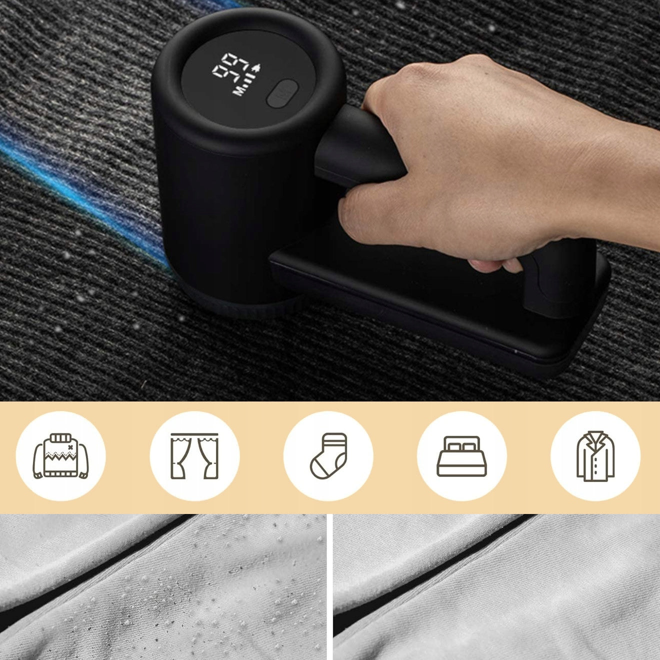 Upholstery sweater clothes shaver LARGE STRONG MODERN 6 KNIVES TOOTHBRUSH Manufacturer code Nowoczesna golarka do ubrań ALL REMOVER PRO+