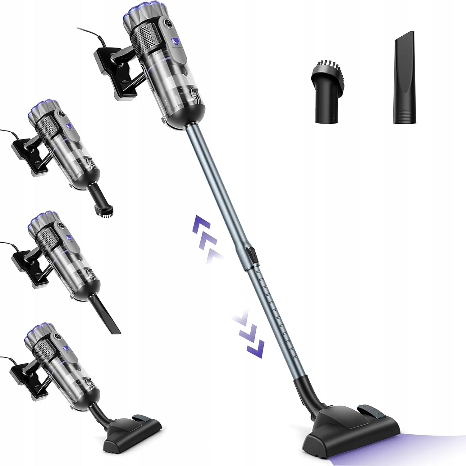 Upright Corded Handheld Vacuum Cleaner JETZT 600W Black-Grey