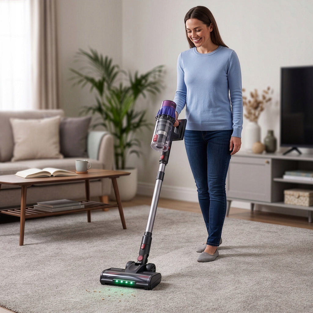 Upright Cordless Vacuum Cleaner BERGMANN PUX 728 650W LED Telescopic Pipe Packaging status original