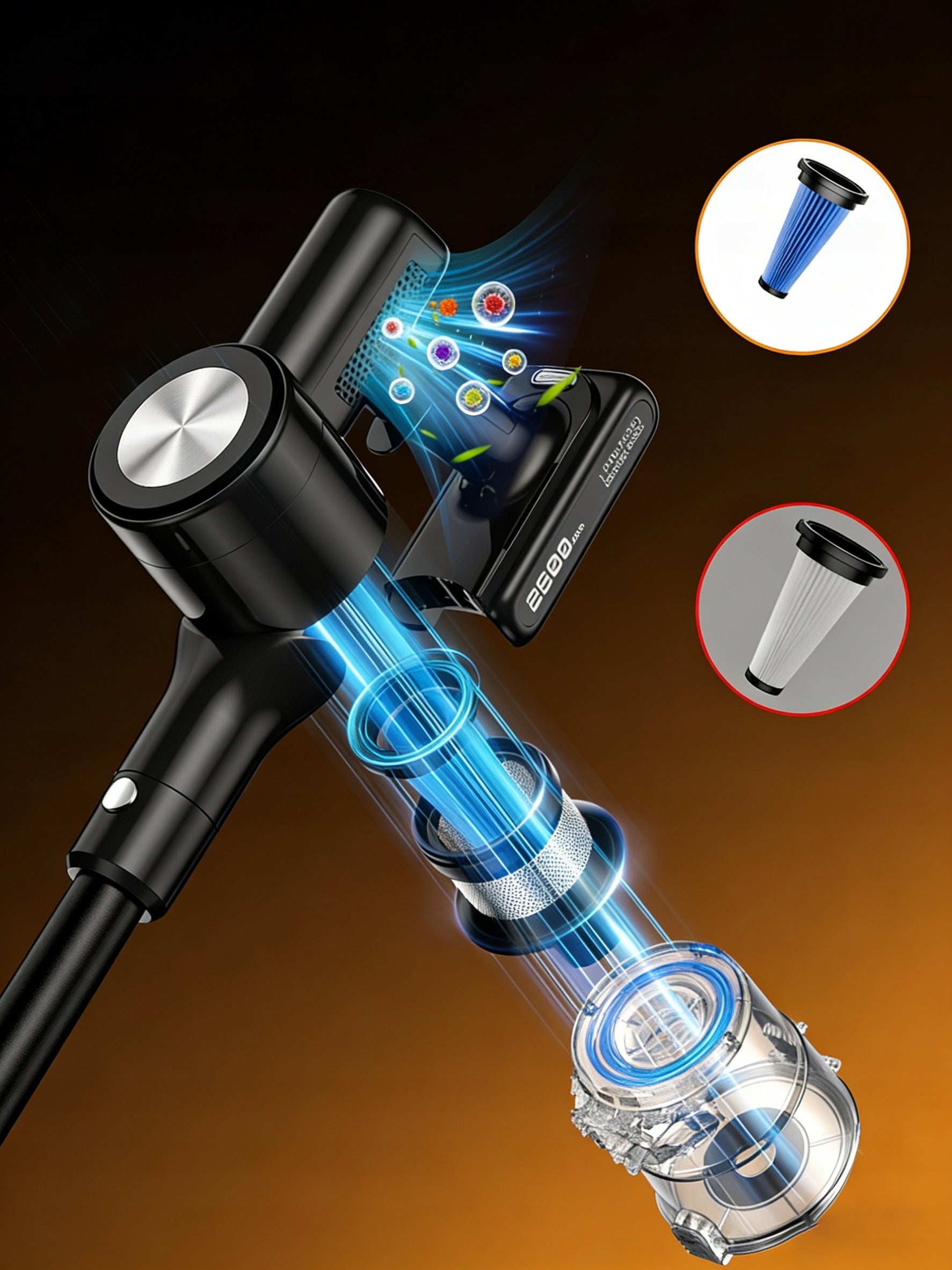 Upright Vacuum Cleaner Feward H28 500W 50KPA New Black Pet Brand Feward