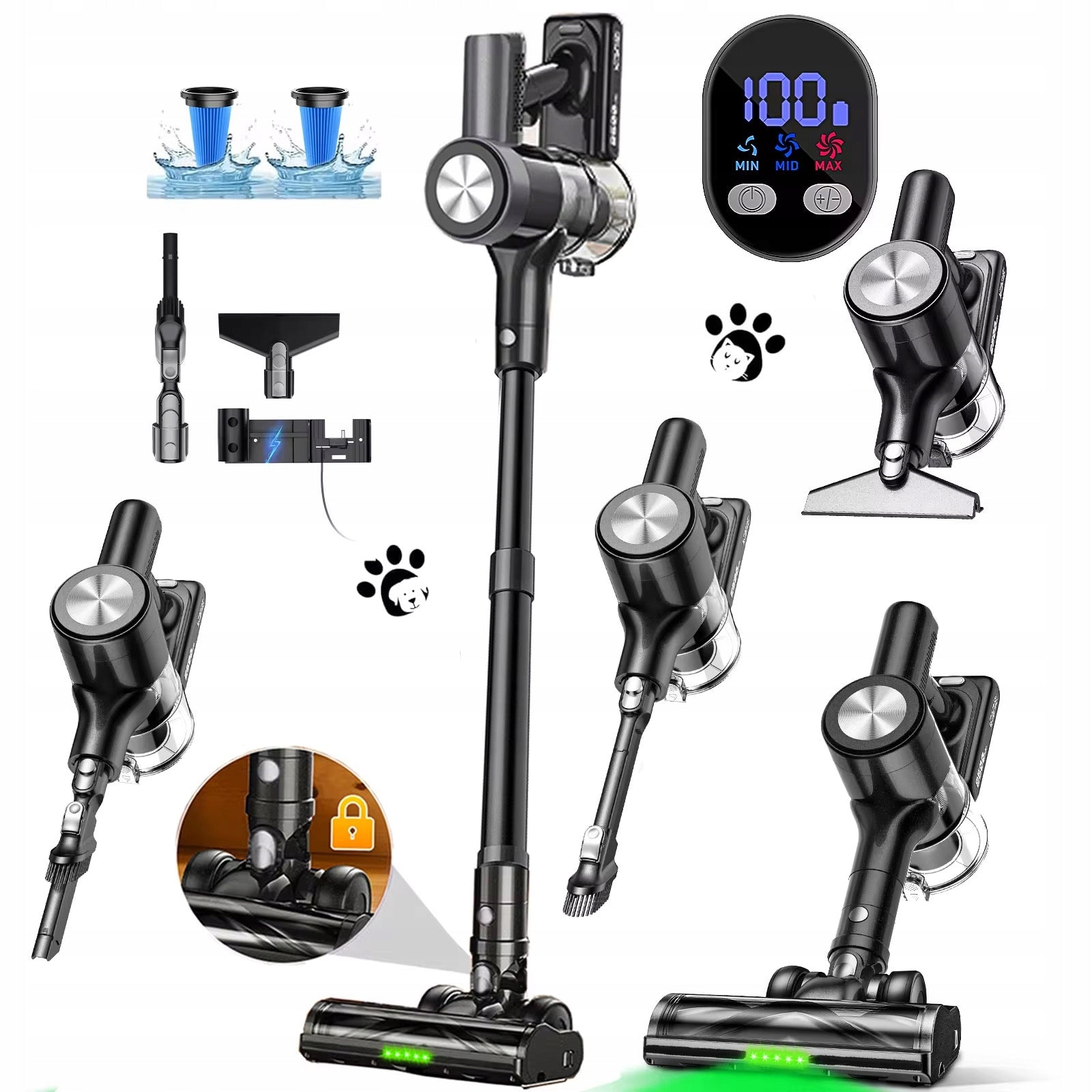 Upright Vacuum Cleaner Feward H28 500W 50KPA New Black Pet