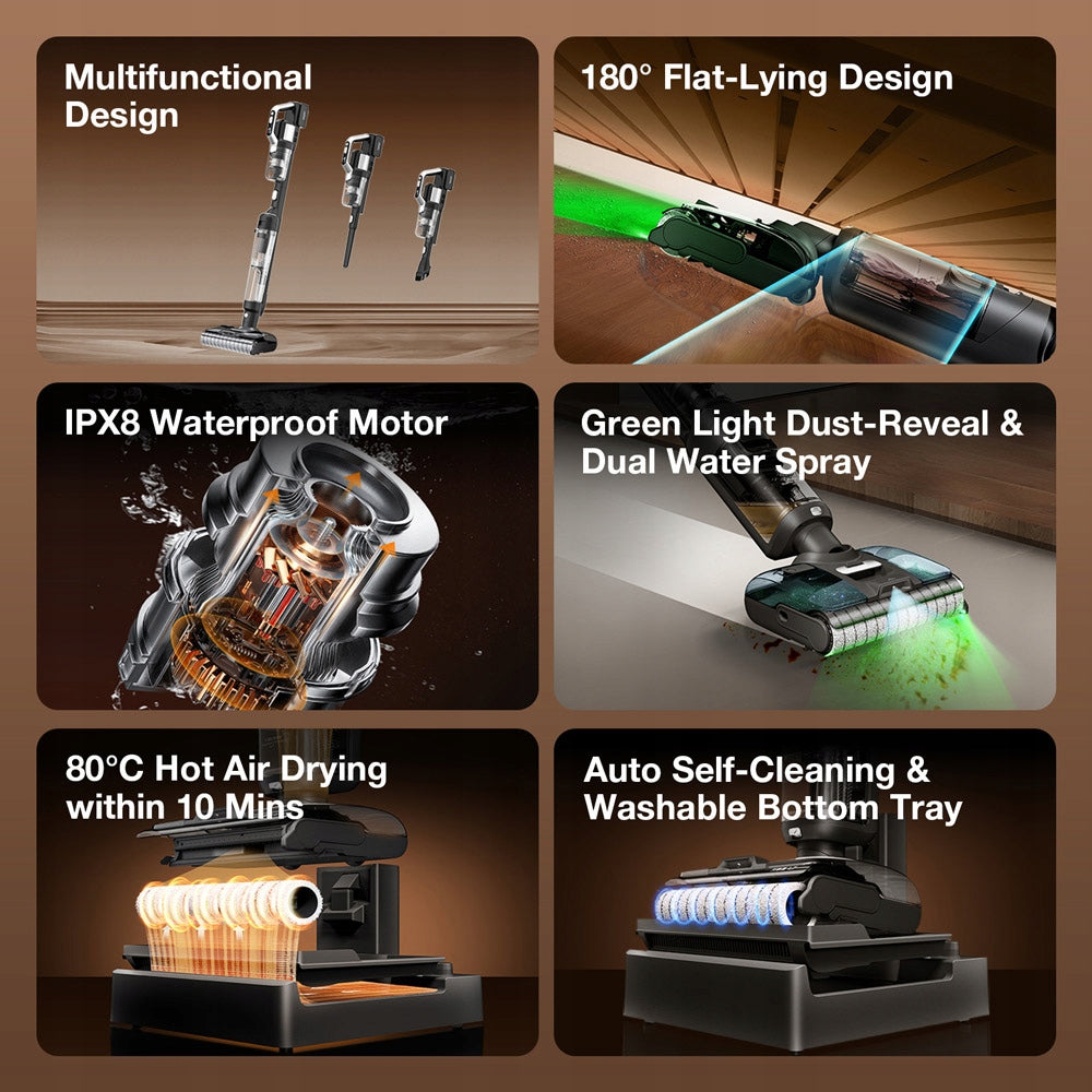 Upright Vacuum Cleaner Mopping Jimmy PW11 Plus green lighting Polish voice Packaging status original