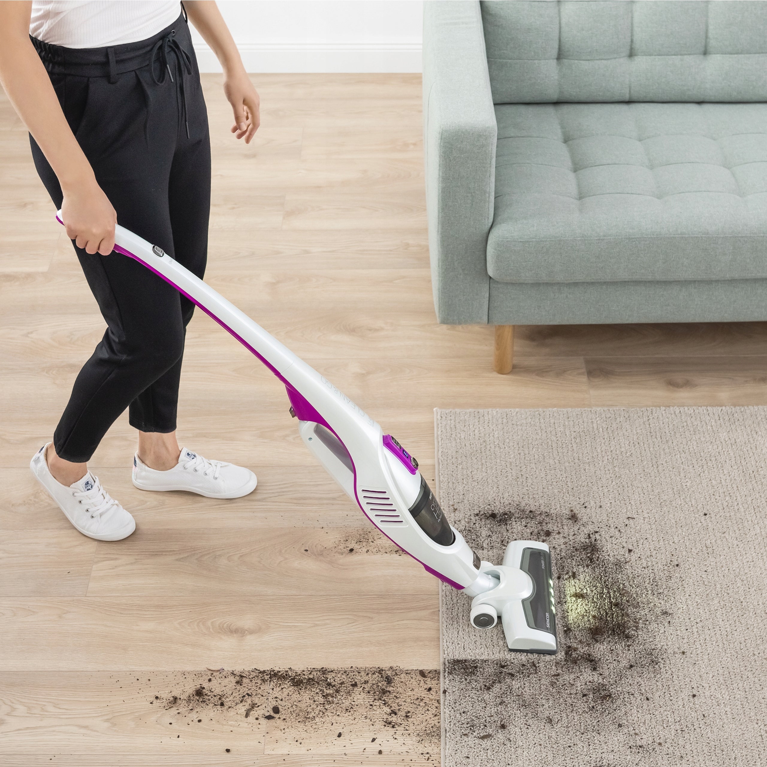 Upright vacuum cleaner 2in1 HEPA 2 SUCTION POWER 2200 mAh 35 MIN Sencor SVC 7814VT Manufacturer code SVC7814VT