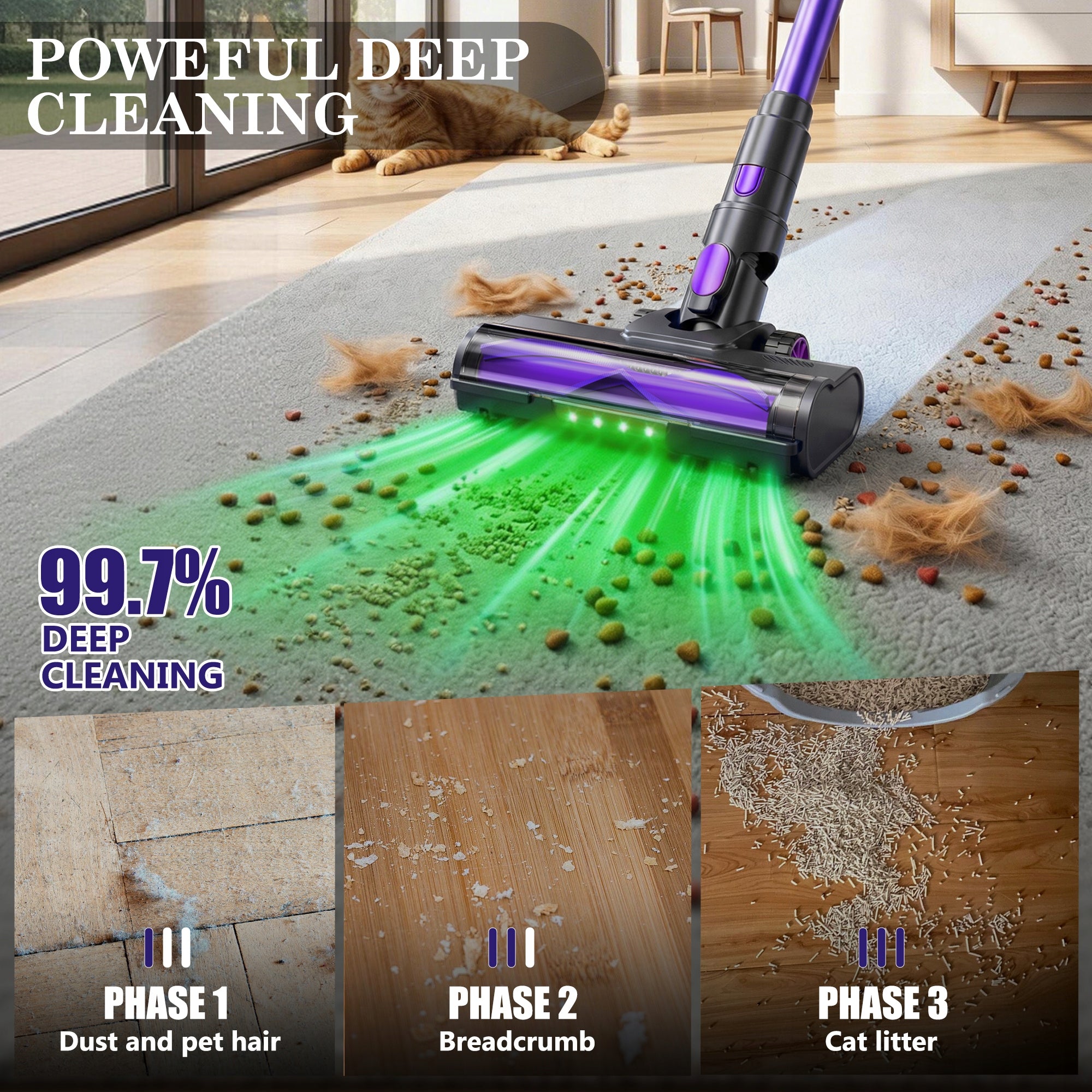 Upright vacuum cleaner Blossom V20 650W 55000PA yellow/gold Dust container volume 1.5 l