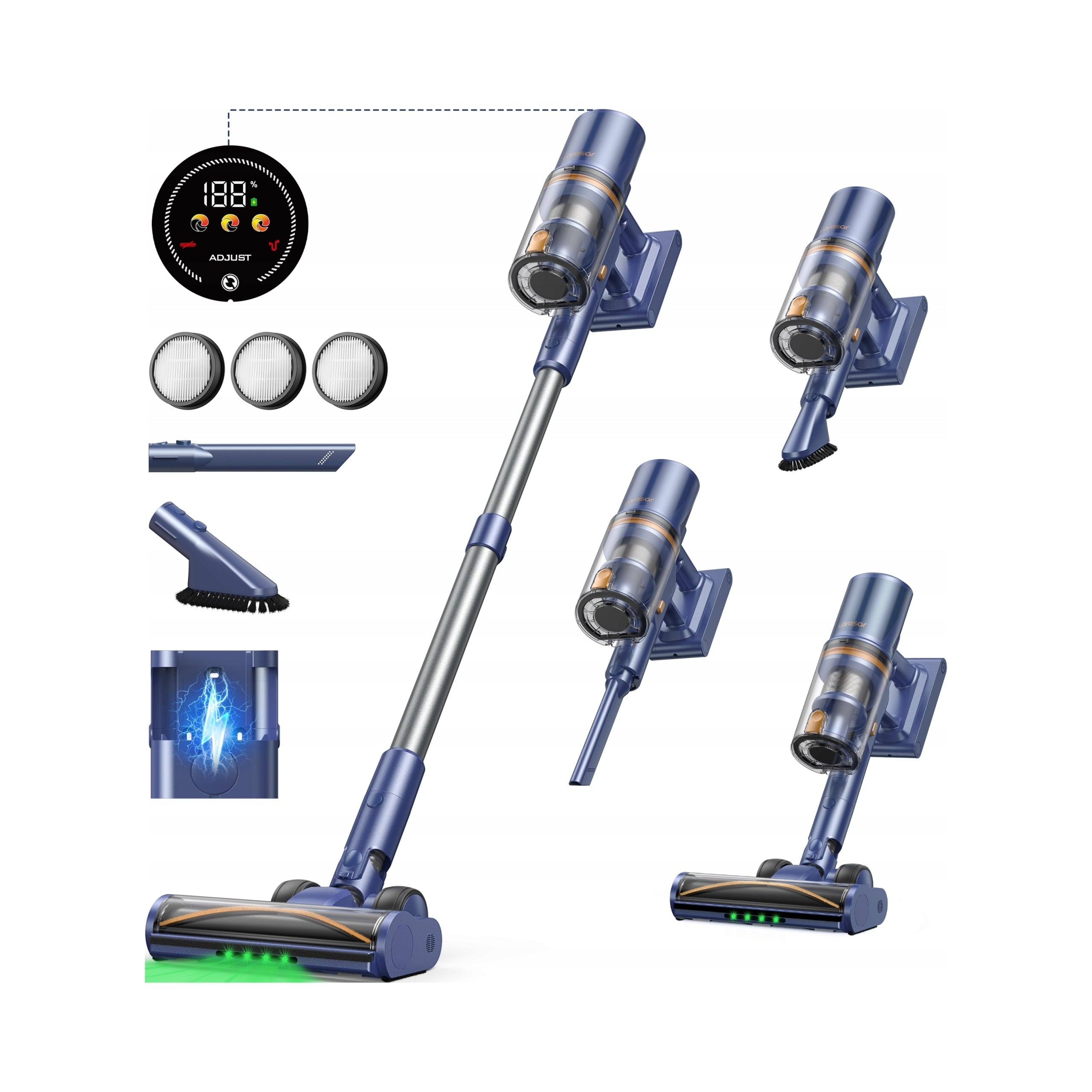 Upright vacuum cleaner Laresar V11 blue