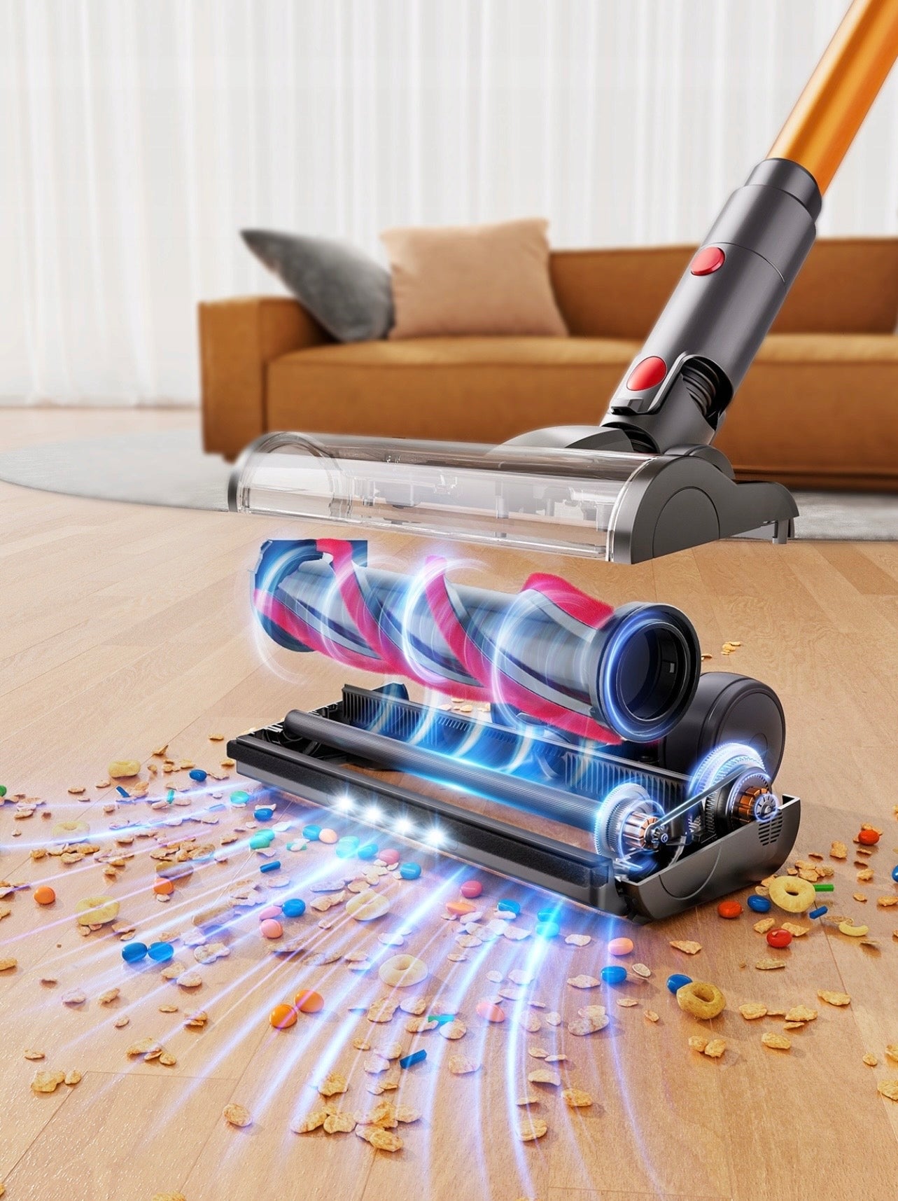 Upright vacuum cleaner Laresar V7S yellow/gold Dominant color yellow/gold