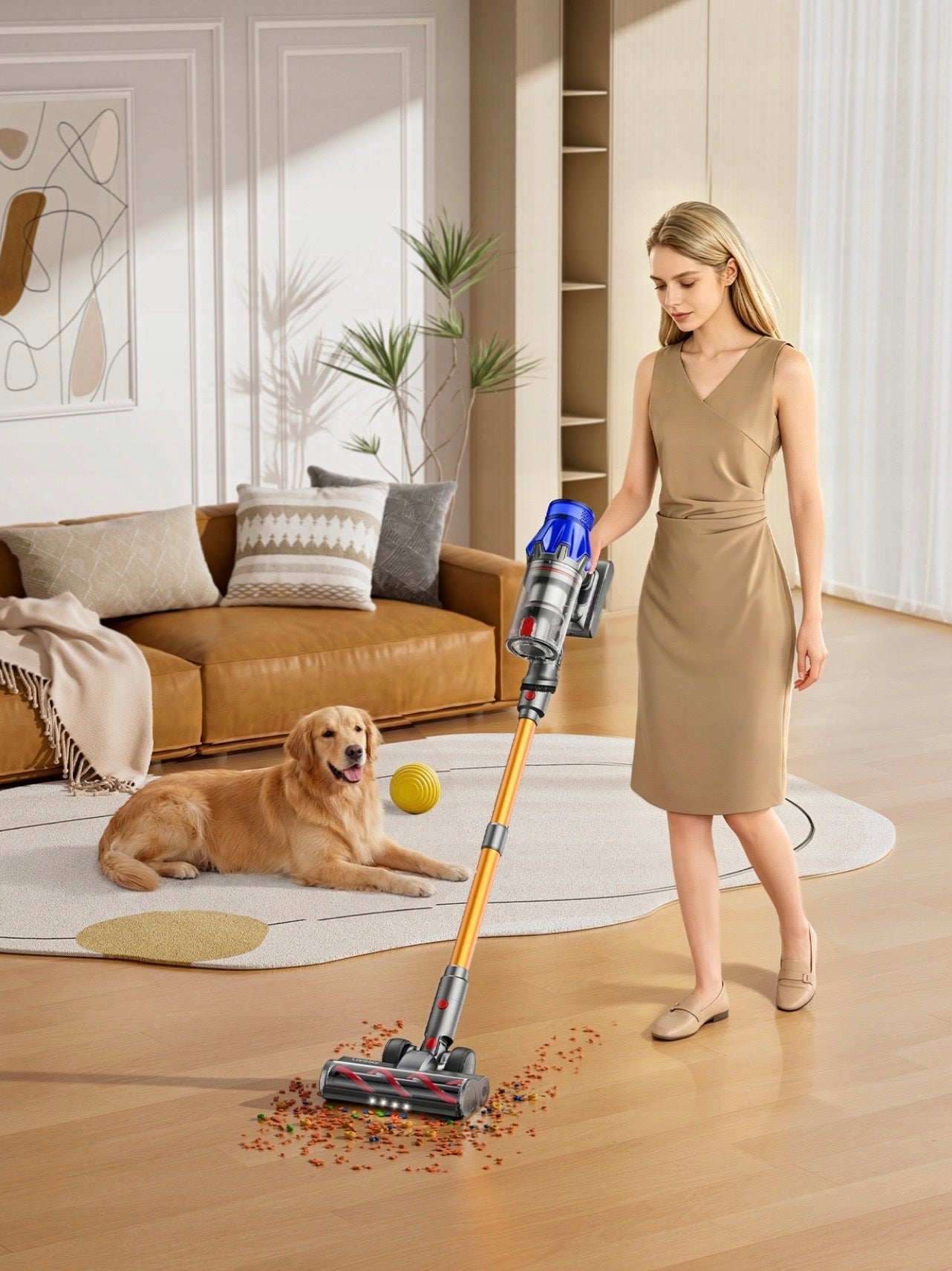 Upright vacuum cleaner Laresar V7S yellow/gold Manufacturer code CJD1063
