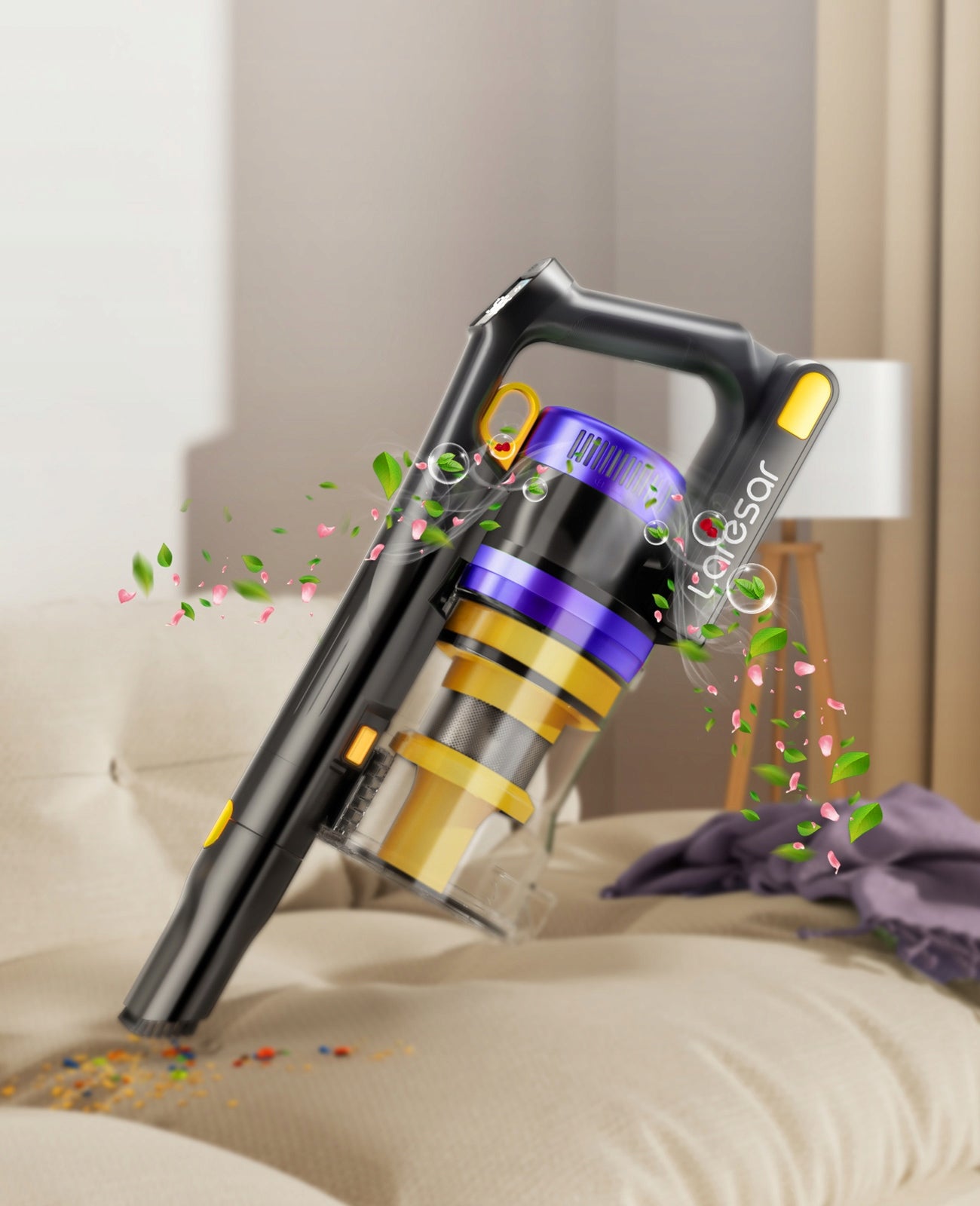 Upright vacuum cleaner Laresar X11 purple Packaging status original