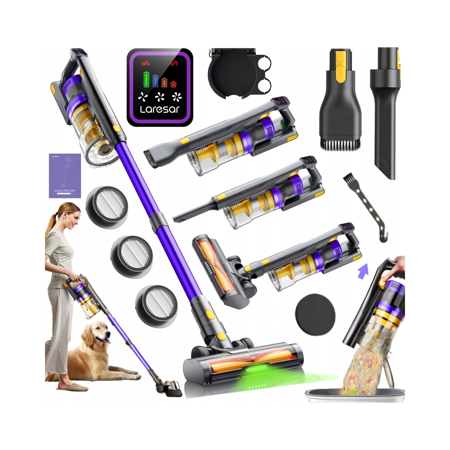 Upright vacuum cleaner Laresar X11 purple