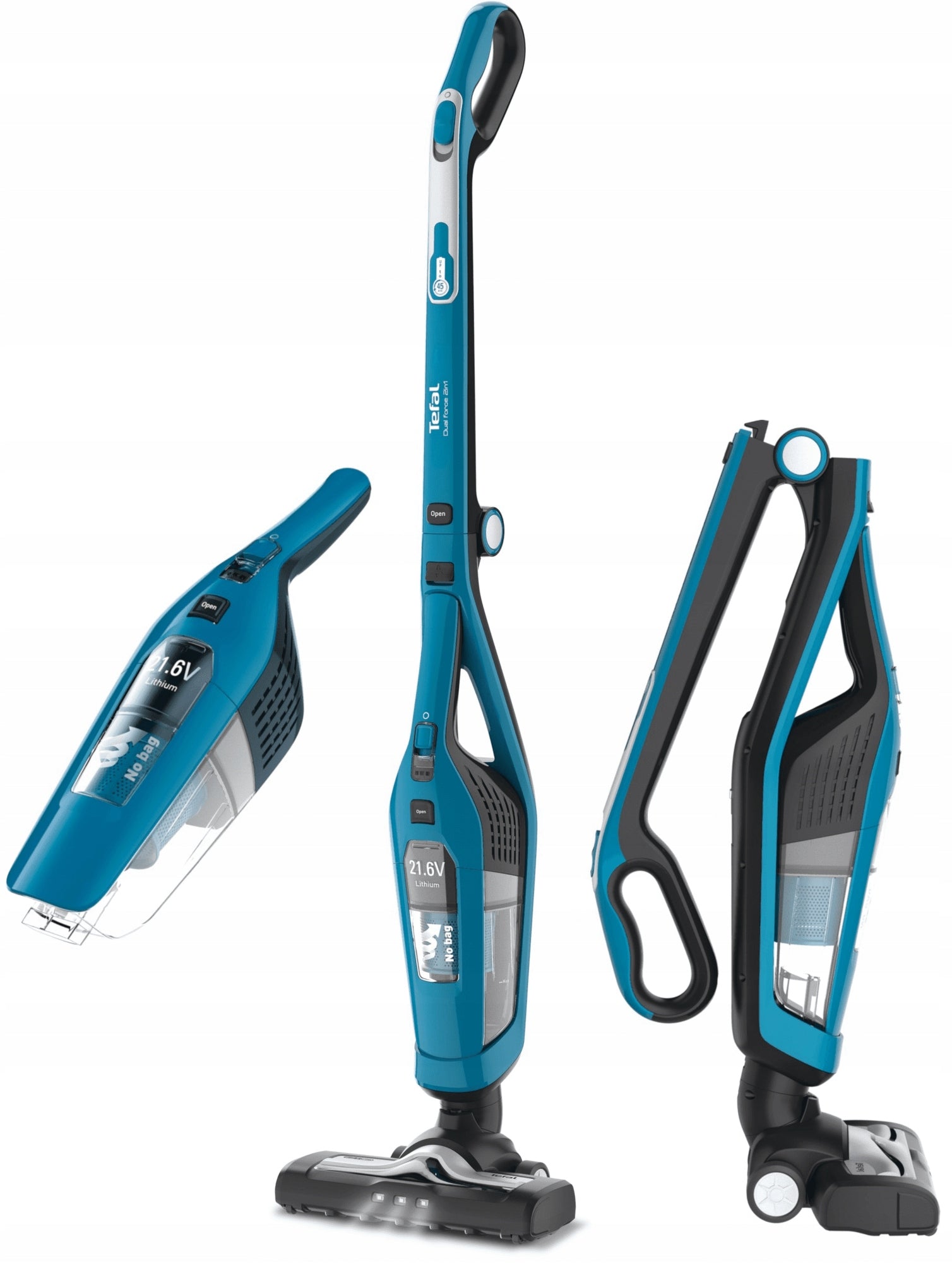 Upright vacuum cleaner Tefal TY6751 WO blue Dual Force