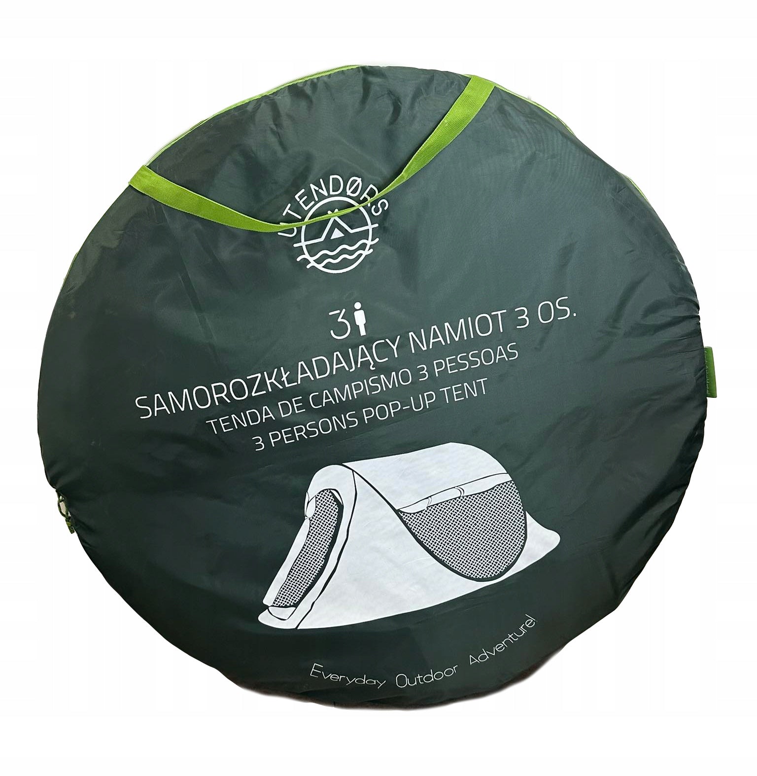 Utendors Tourist Tent Self-Assembly 3-Person Green Packaging status original