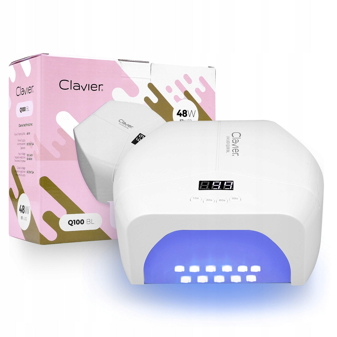 Uv Led Nail Lamp Q100 Manicure Hybrids Mirror Gels Bottom Clavier