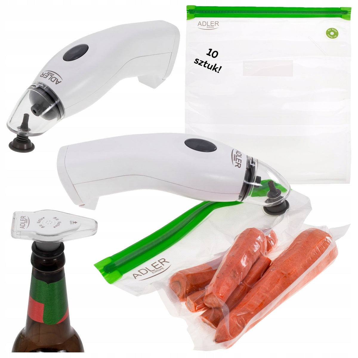 VACUUM BAGS WITH PUMP ELECTRIC VACUUM PACKER SUCTION MACHINE 10 PCS