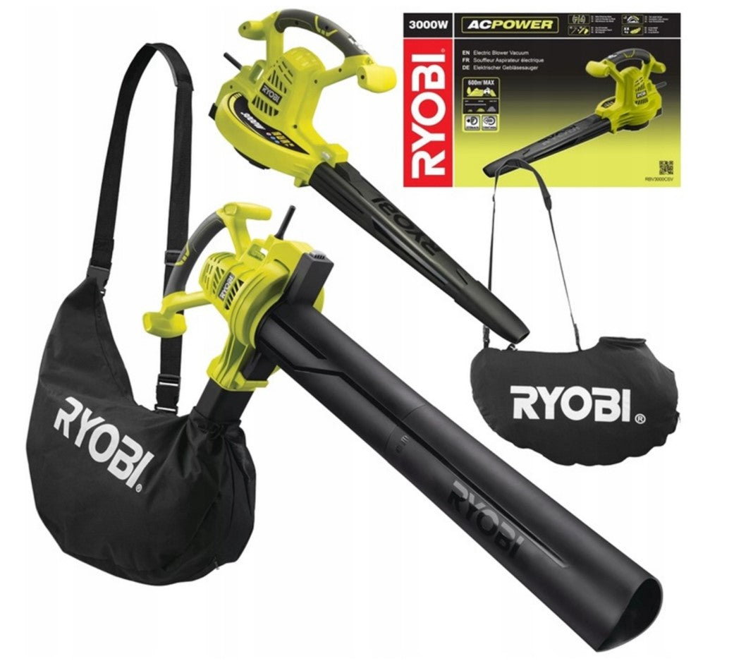 VACUUM CLEANER ELECTRIC LEAF BLOWER 3000W WITH BAG RYOBI RBV3000CSV