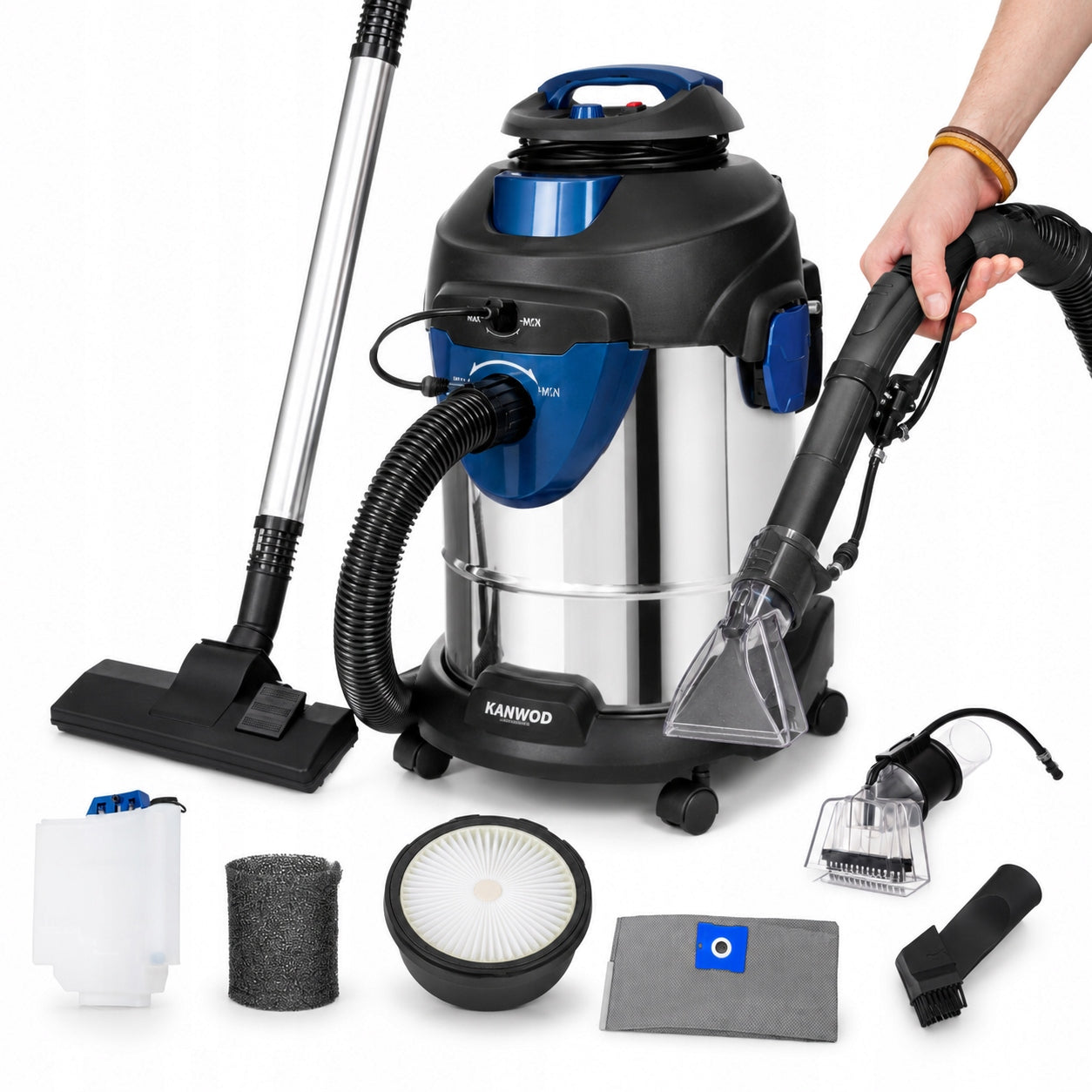 VACUUM CLEANER FOR CARPETS AND UPHOLSTERY STRONG 2000W 20L HEPA SUCTION CUPS LAUNDRY