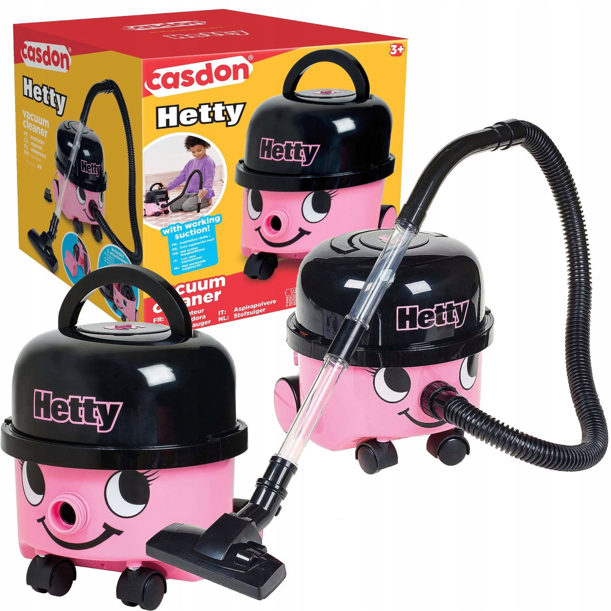 VACUUM CLEANER FOR CHILDREN HETTY WITH SUCTION FUNCTION PINK CASDON