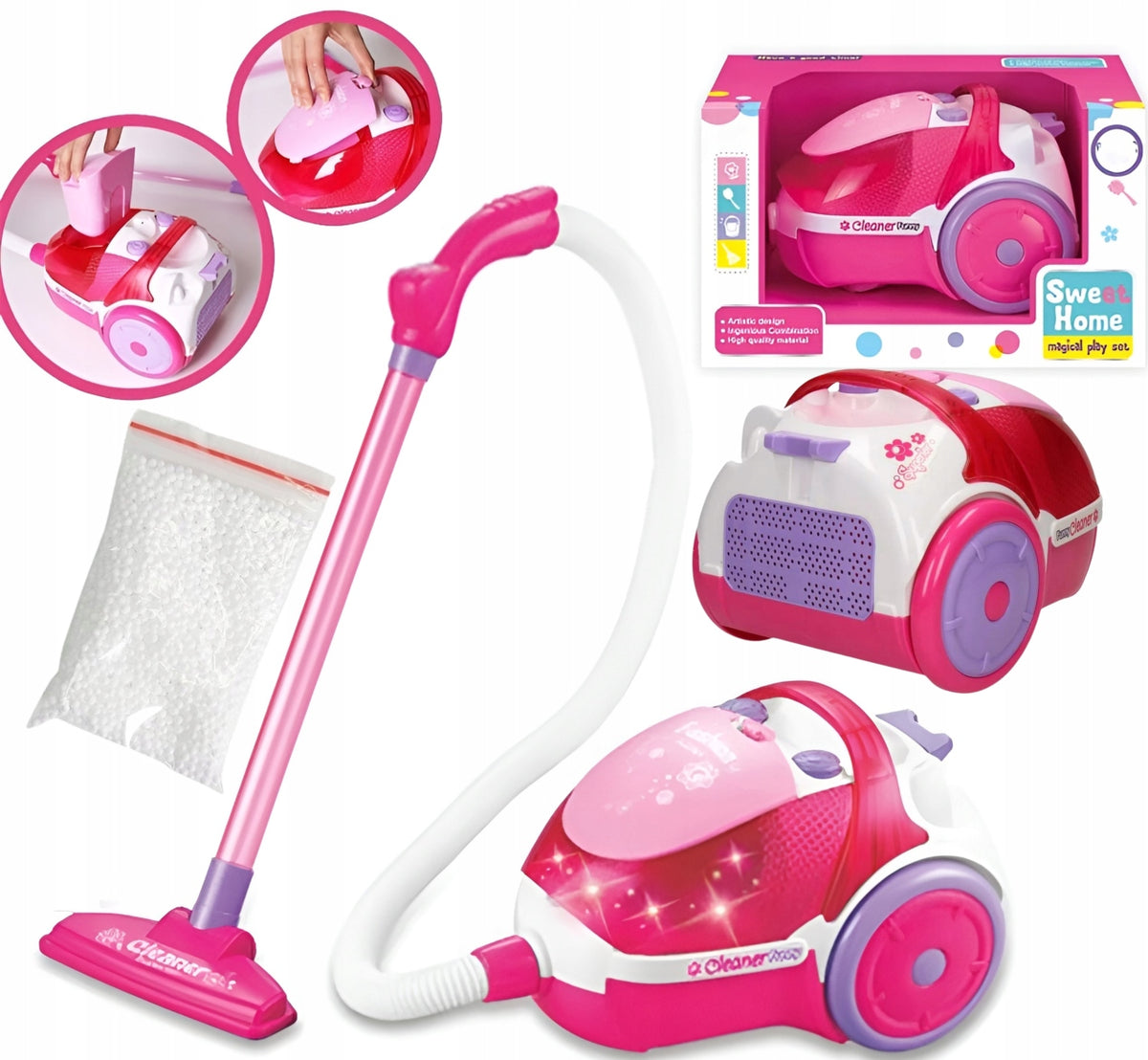 VACUUM CLEANER FOR CHILDREN SUCTION FUNCTION WITH SOUND ON BATTERIES 3YEARS+