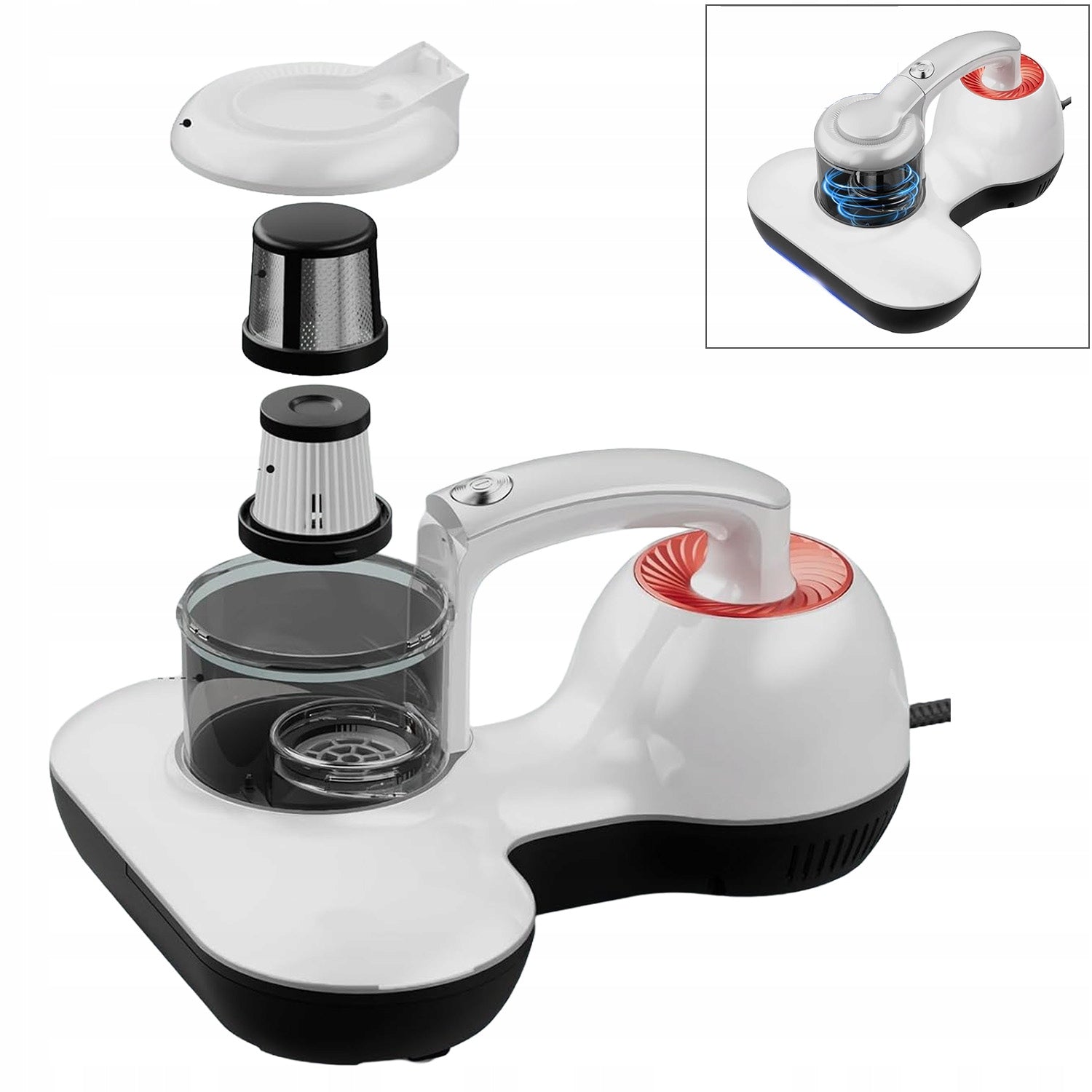 VACUUM CLEANER FOR MATTRESSES AND BEDS 11 KPA HANDHELD VACUUM CLEANER WITH UV-C LAMP
