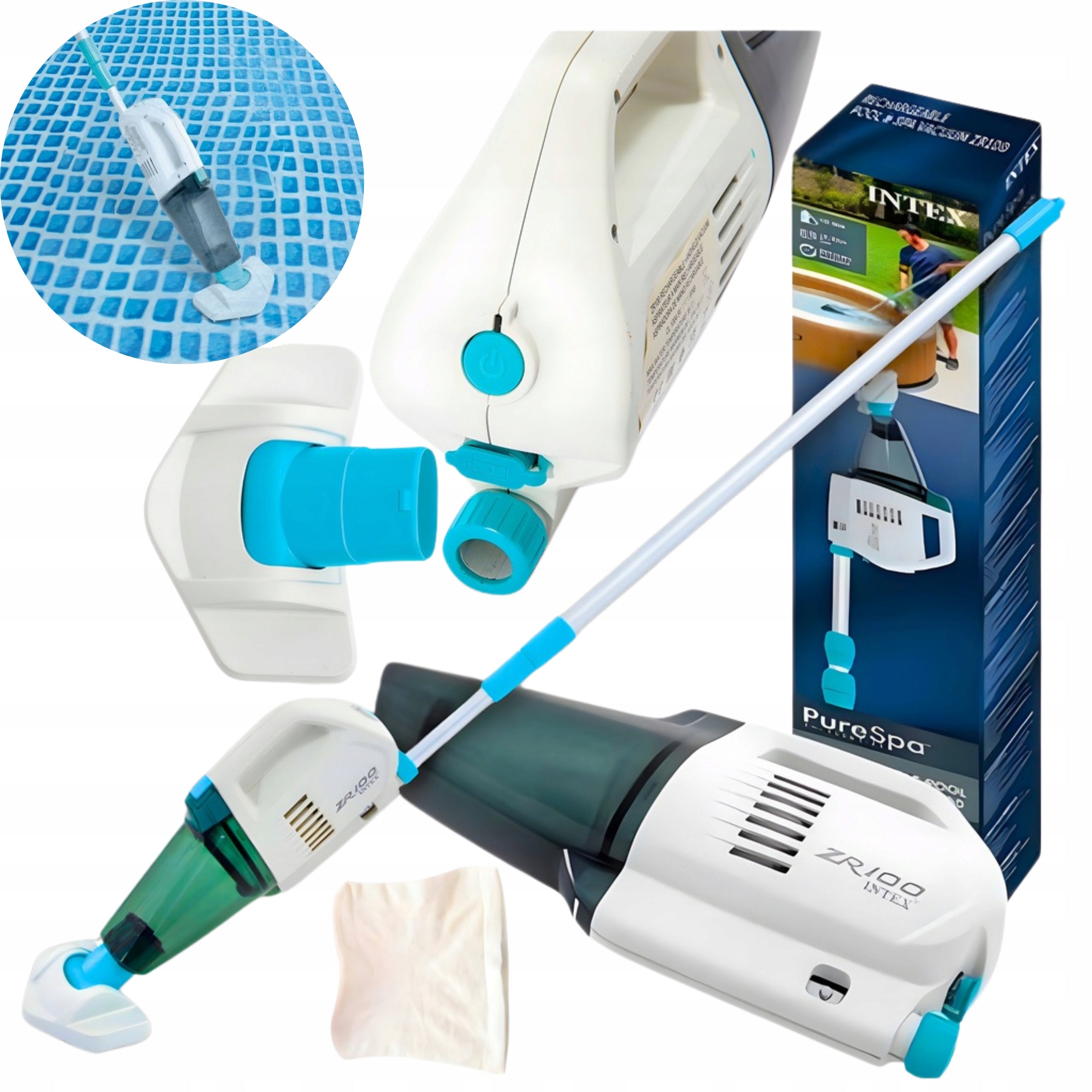 VACUUM CLEANER FOR SWIMMING POOL JACUZZI SPA WIRELESS INTEX FOR CLEANING