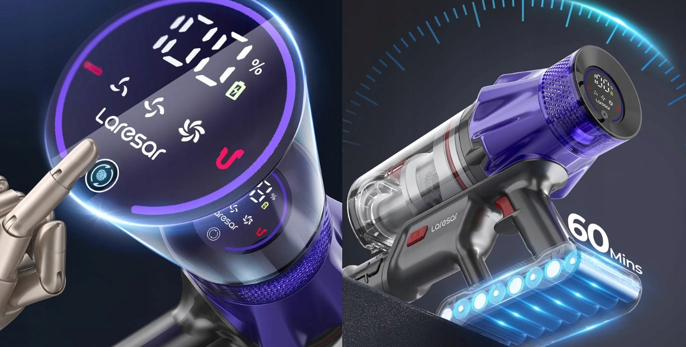 VACUUM CLEANER LARESAR V7 POWERFUL UPRIGHT VACUUM CLEANER POWERFUL CORDLESS VACUUM CLEANER Manufacturer code Odkurzacz cyklonowy pionowy Laresar V7