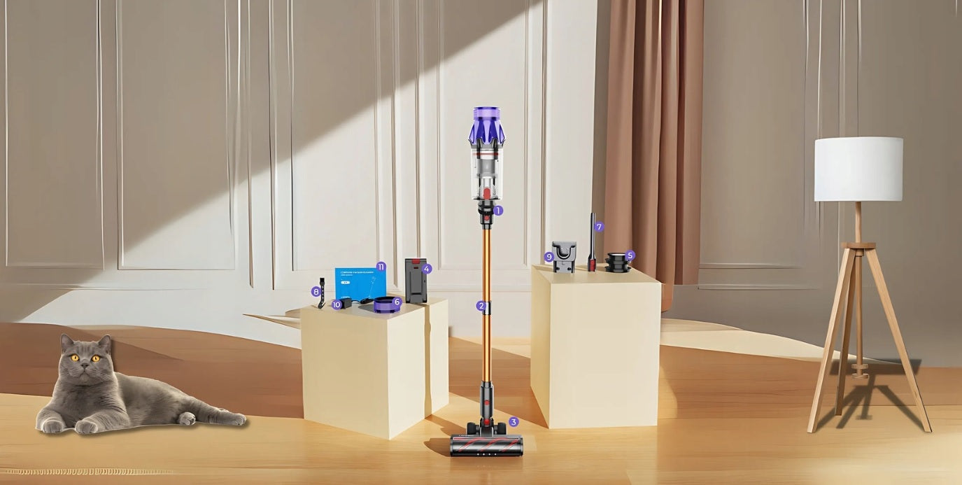 VACUUM CLEANER LARESAR V7 POWERFUL UPRIGHT VACUUM CLEANER POWERFUL CORDLESS VACUUM CLEANER Packaging status original