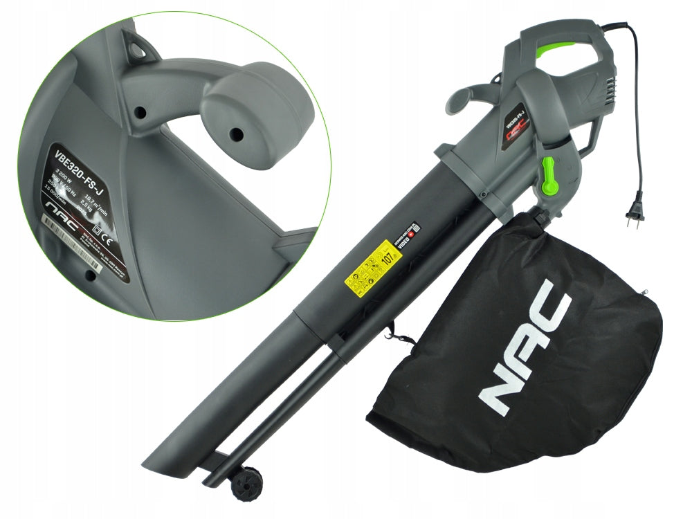 VACUUM CLEANER / LEAF BLOWER NAC 3200 W 2 FUCTIONS WITH SHREDDER 250 km/h Packaging status original