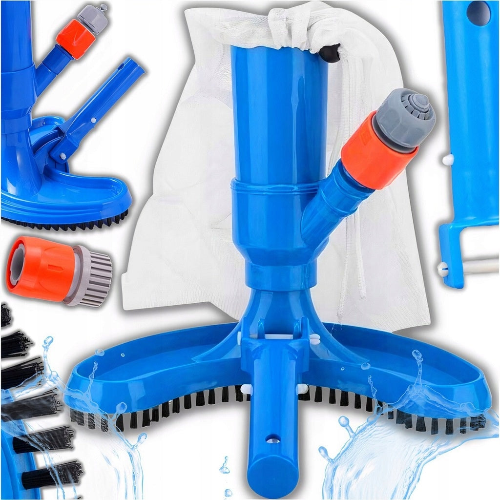VACUUM CLEANER POOL BRUSH CLEANING BOTTOM WALLS POOL SET 6IN1