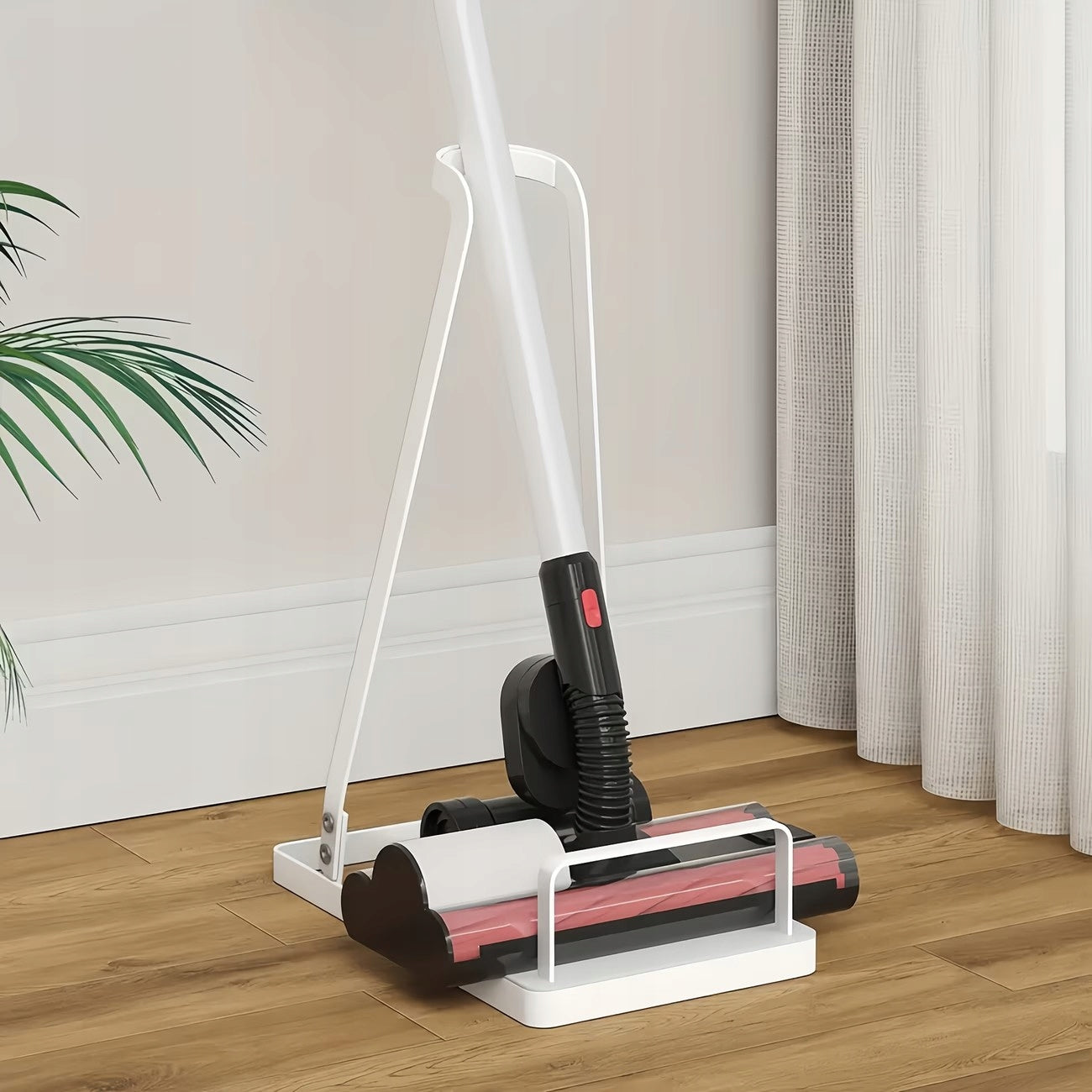 VACUUM CLEANER STAND WITHOUT DRILLING METAL WHITE PROTECTIVE MAT INCLUDED Manufacturer no brand