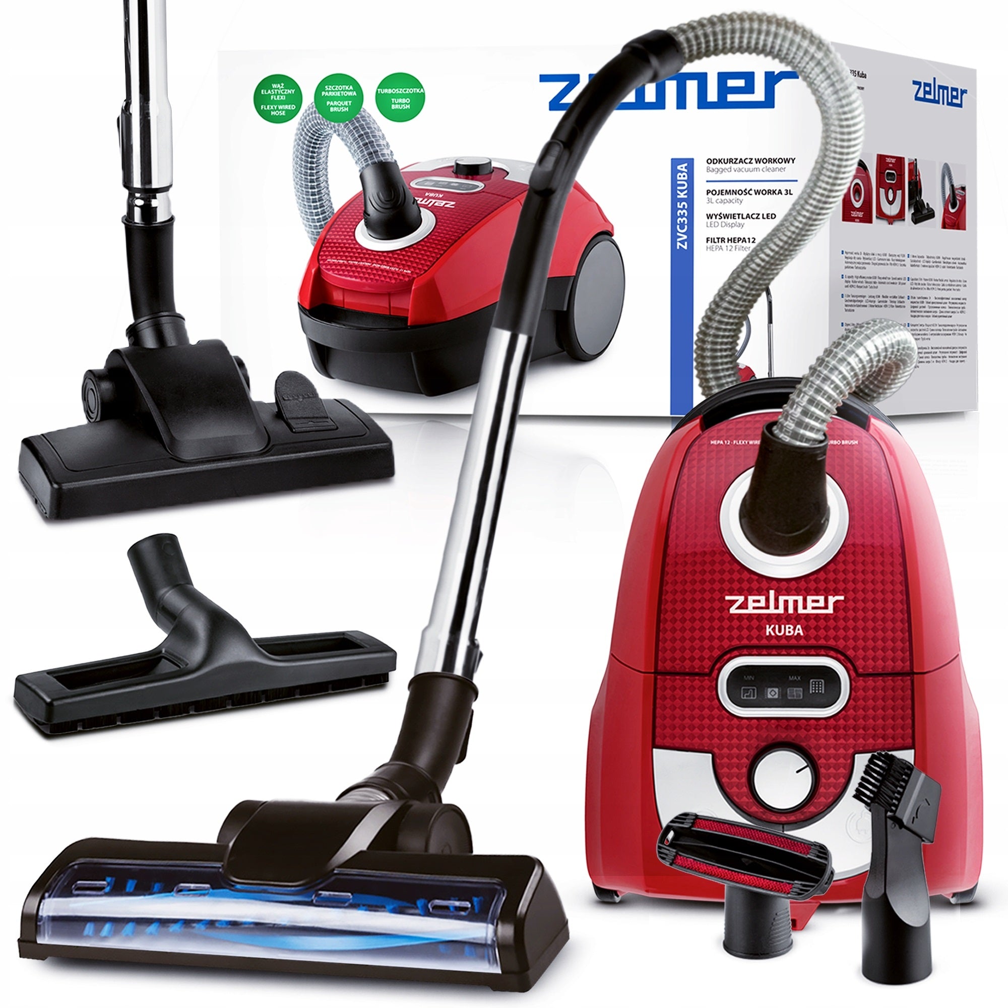 VACUUM CLEANER ZELMER KUBA WITH FILTER HEPA TURBO BRUSH ZVC 335 KUBA 650W 3L Manufacturer code 81105135P