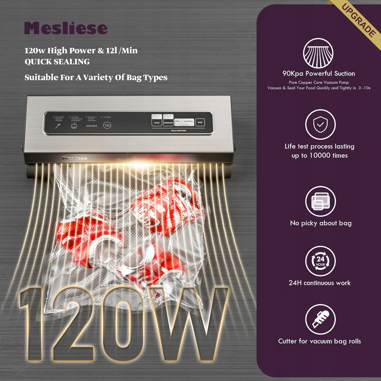 VACUUM PACKAGING MACHINE 6 IN 1 MESLIESE VS6601S SEALER Packaging status original