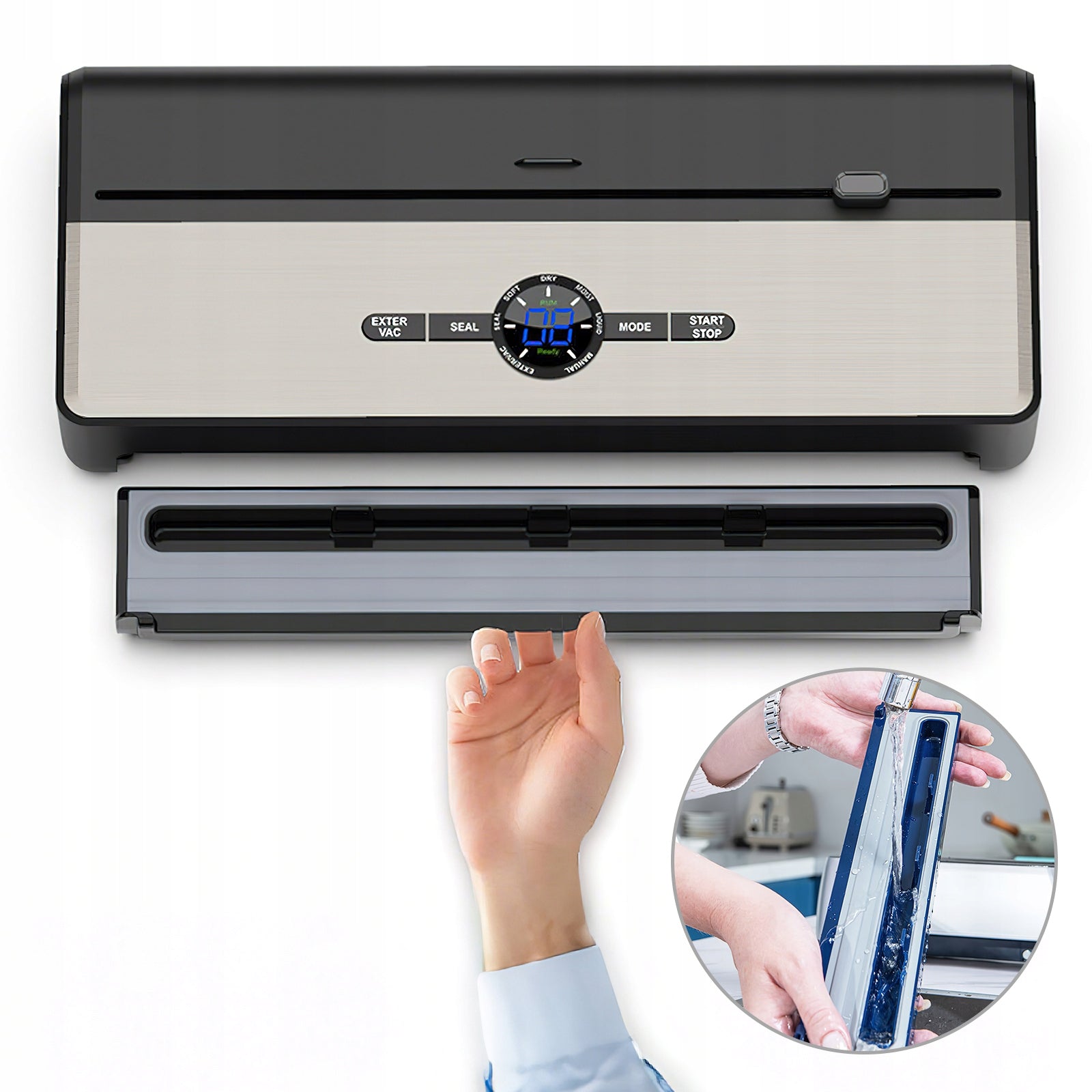 VACUUM SEALER FOOD PACKAGING MACHINE AUTOMATIC+BAGS & FILM 7in1 Power 135 W