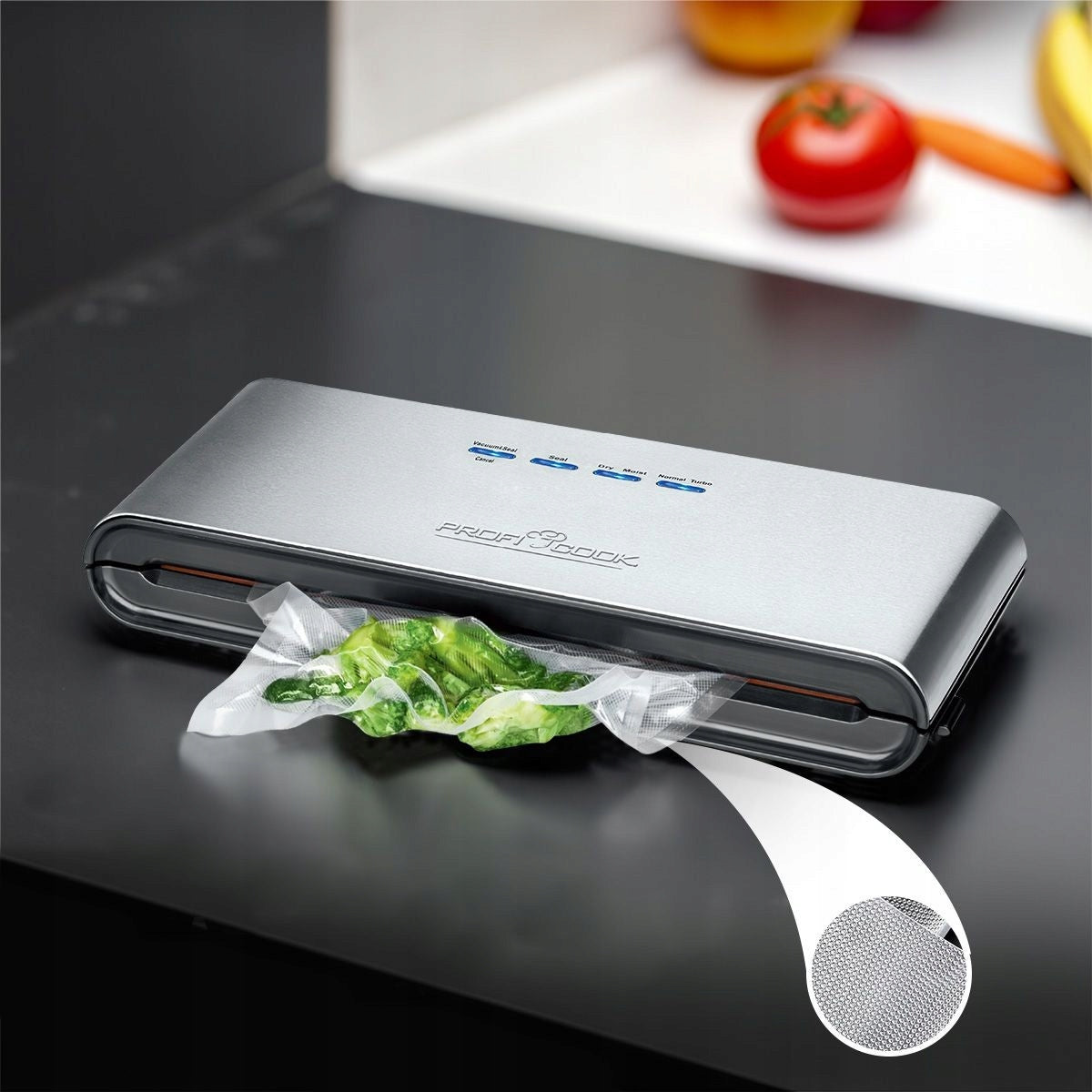 VACUUM SEALER, VACUUM PACKAGING DEVICE PROFICOOK PC-VK Dominant color silver/gray