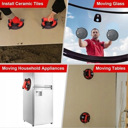 VACUUM SUCTION CUP 300KG WITH PRESSURE GAUGE PUMP PAIR OF GLOVES FOR WINDOW TILES Manufacturer code FEXB005