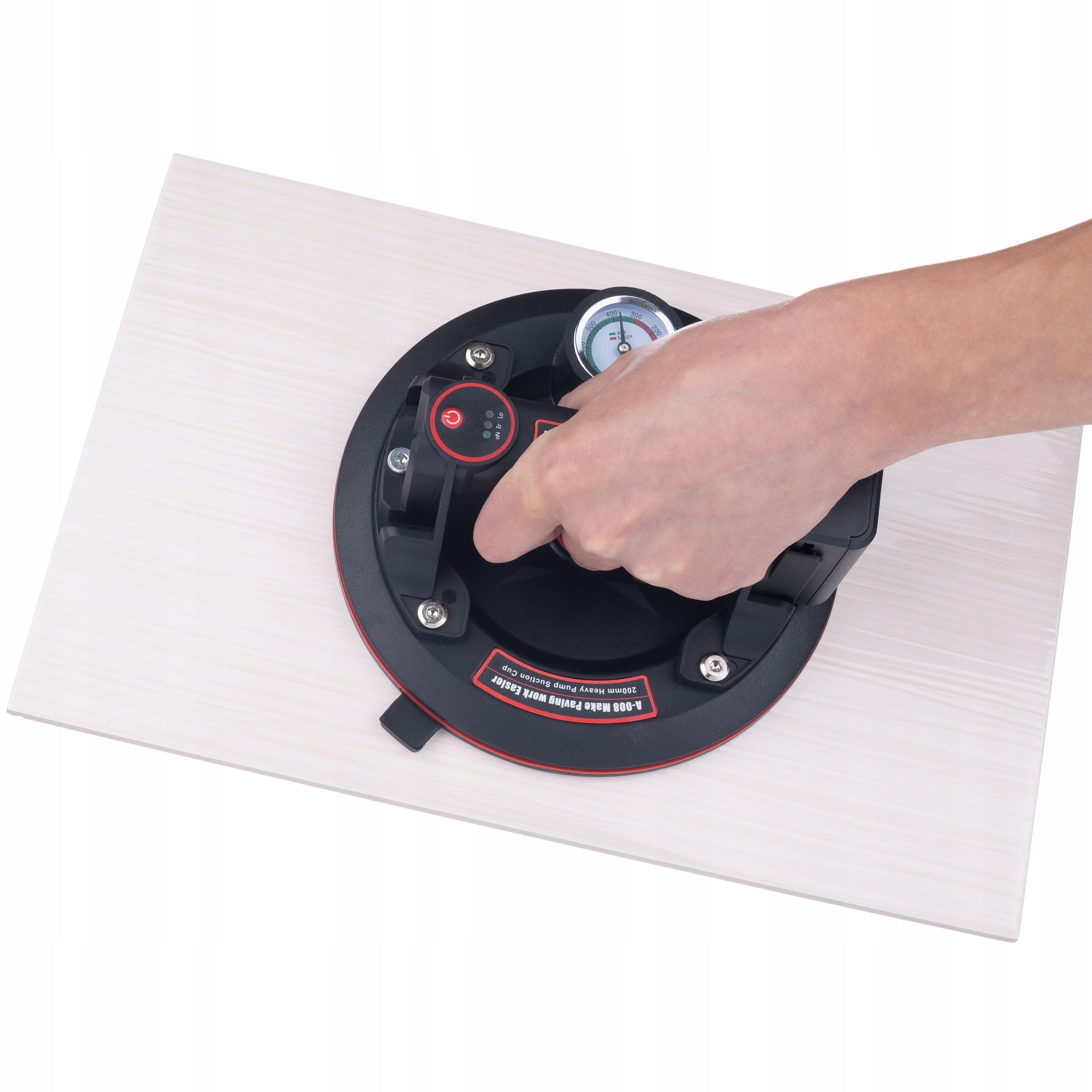 VACUUM SUCTION CUP AKU WITH PRESSURE GAUGE LIFTING CAPACITY 200KG FOR TILES AND MIRRORS Brand Rosfix