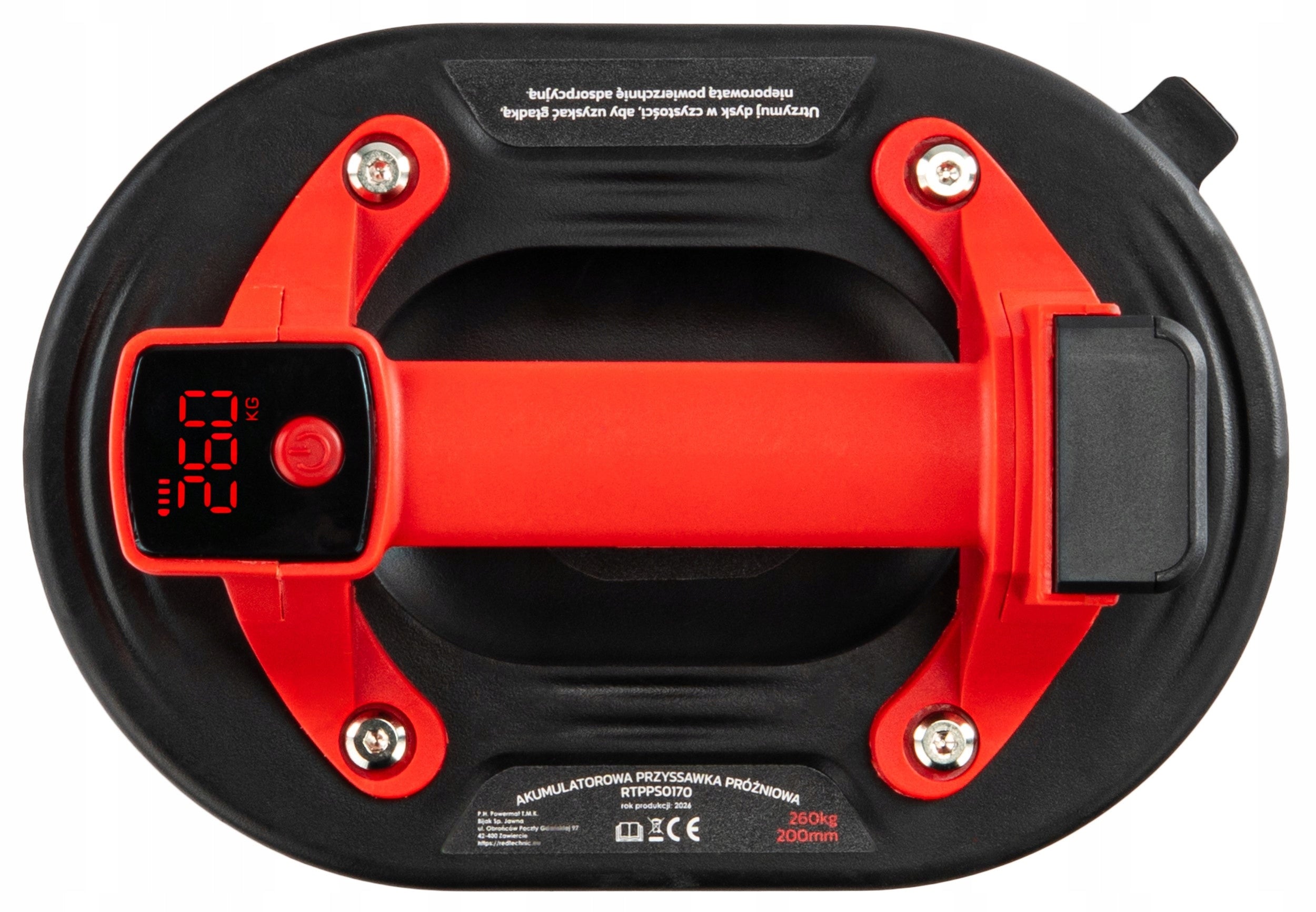 VACUUM SUCTION CUP CORDLESS FOR TILES LCD GLASS HOLDER STONEWARE 260KG Brand RED TECHNIC