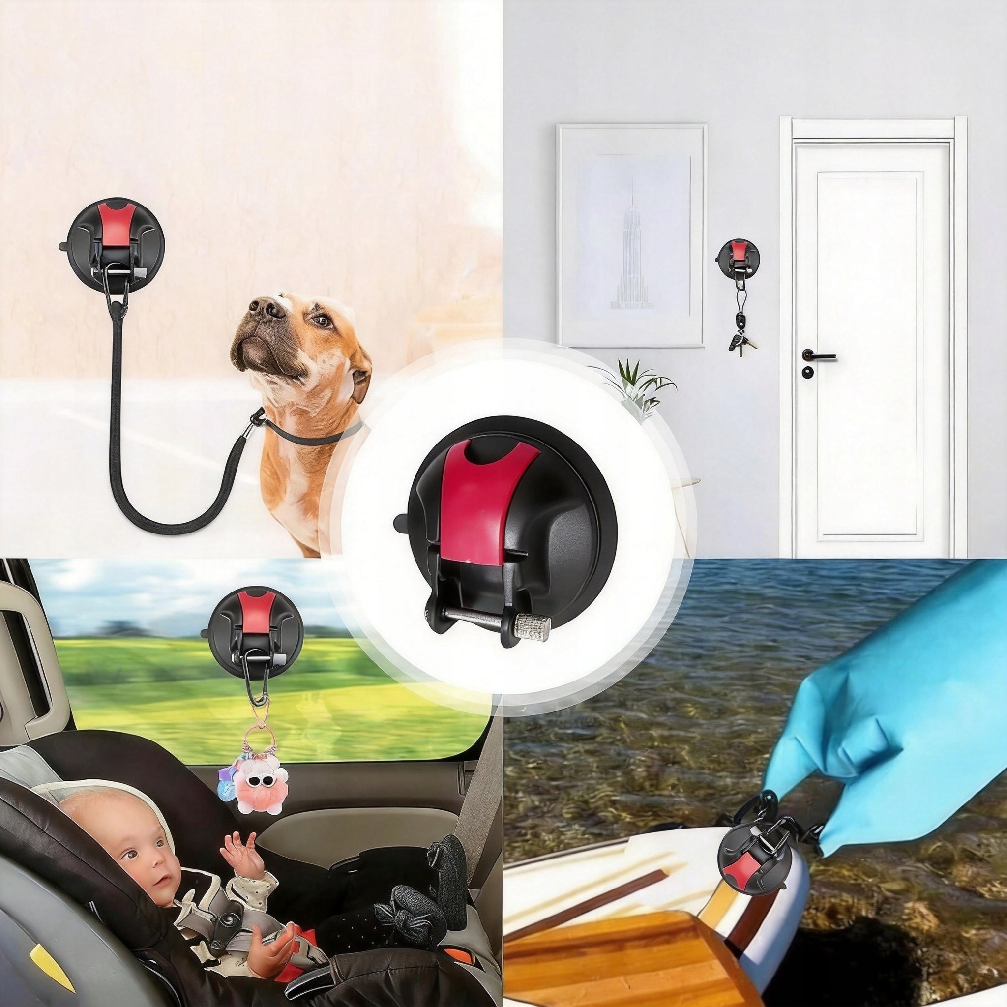 VACUUM SUCTION CUPS WITH HOOKS 4 PIECES HIGH LOAD CAPACITY FOR BATHROOM AND MOTORHOME Brand no brand