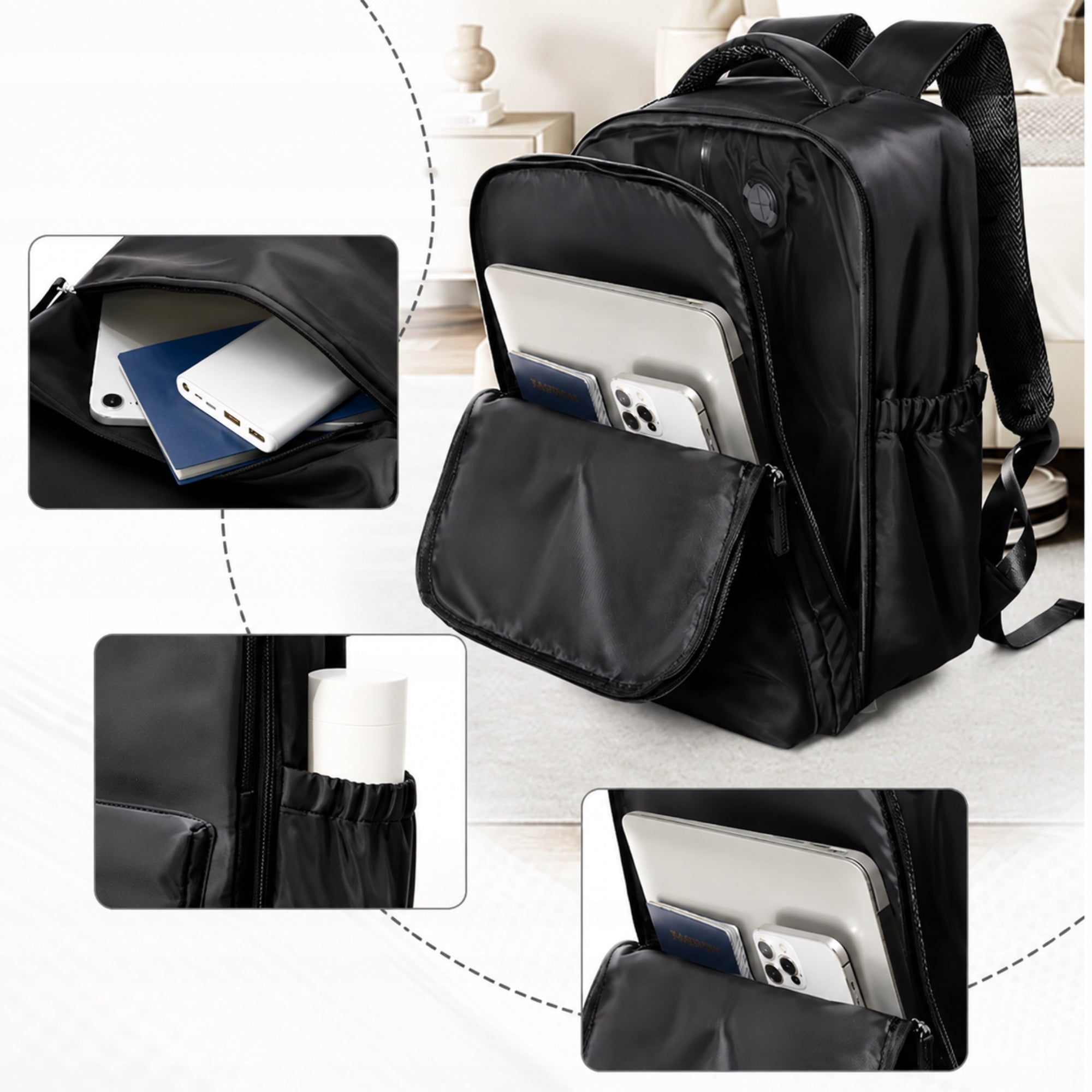 VACUUM TRAVEL BACKPACK WITH PUMP FOR AIRPLANE HANDY RYANAIR 40x25x20cm Packaging status original