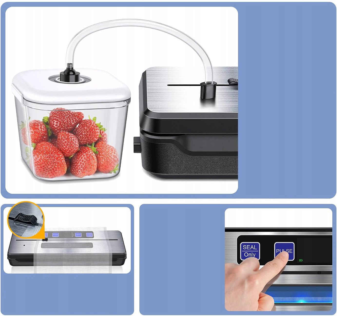 VACUUM WELDING MACHINE FOOD FOIL PACKAGING MACHINE 120W + 20X BAGS Model ZGRZEWARKA PRÓŻNIOWA PAKOWARKA 120W + 20x WORKÓW