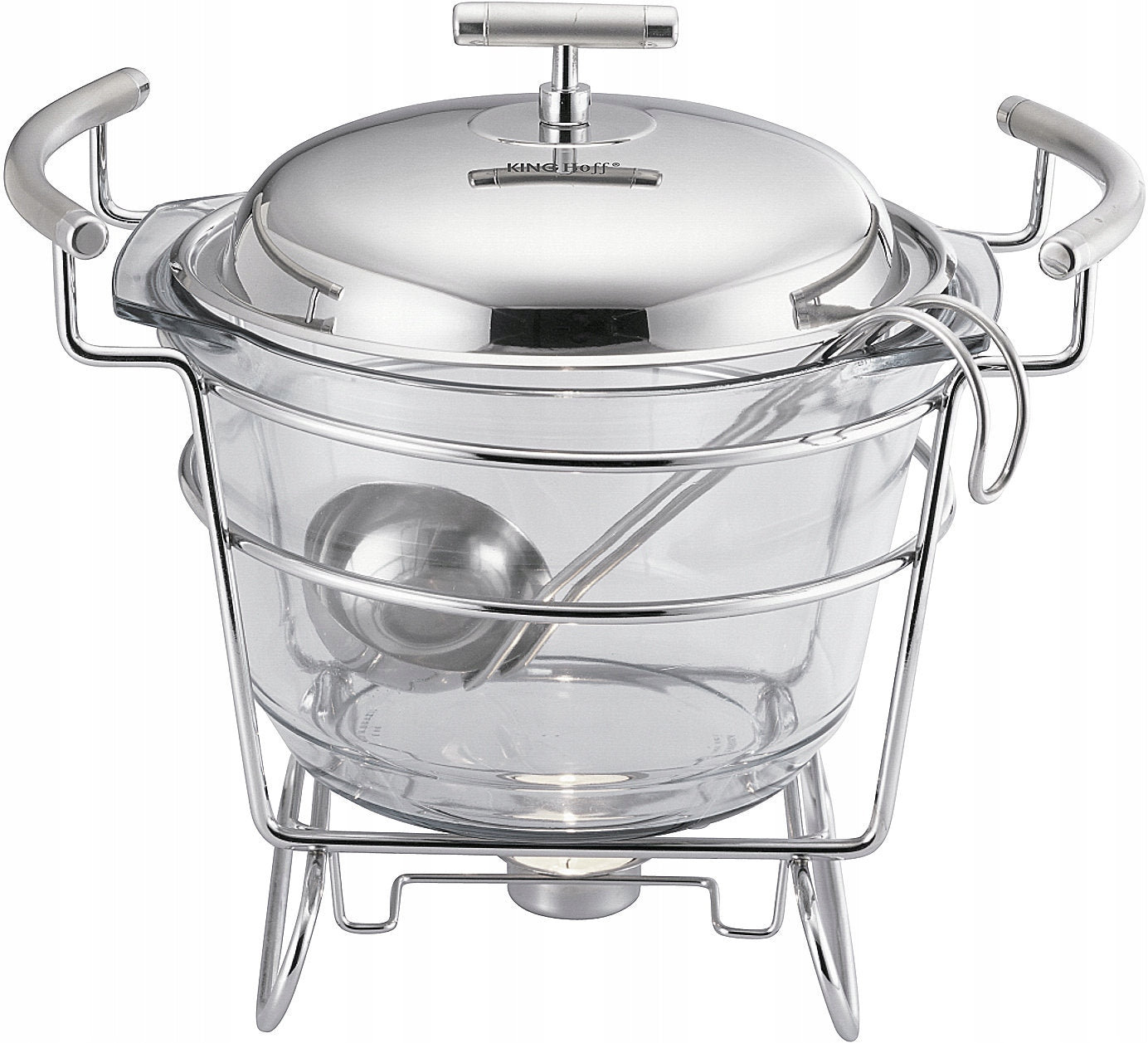 VASE 4 L Dish Warmer Heat Resistant Glass Dish in Stand