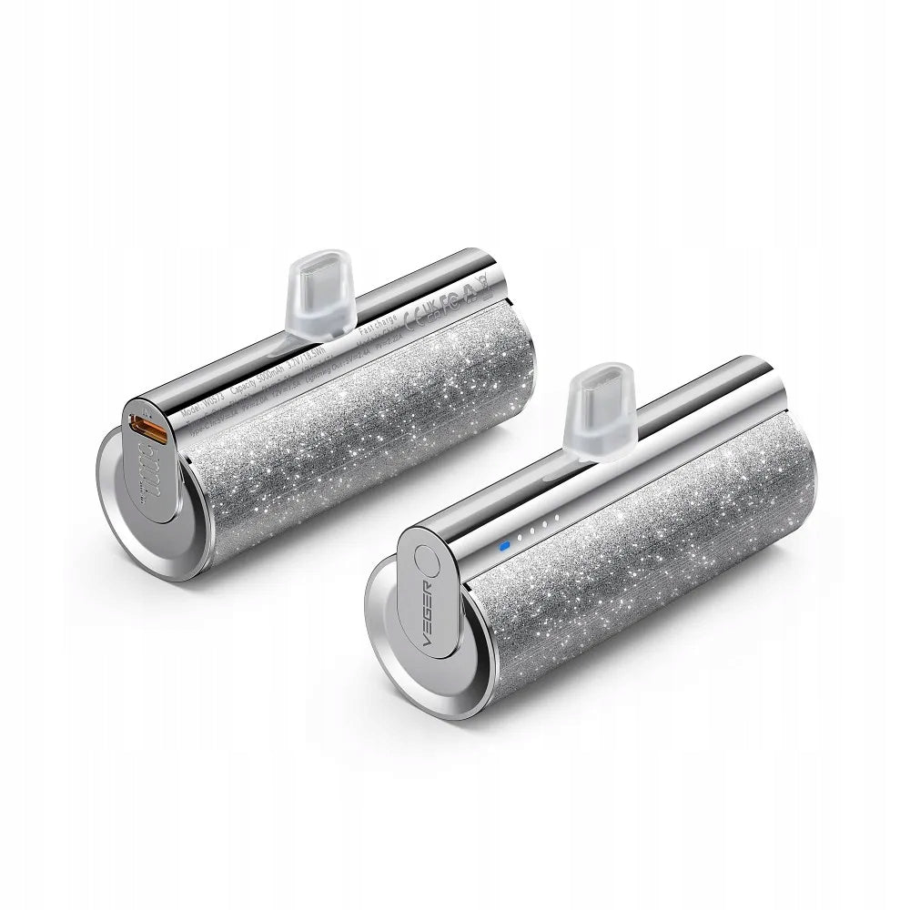 VEGER powerbank 5000 mAh with built-in Lightning PD QC3.0 2,4A 12W P connector Battery capacity 5000 mAh
